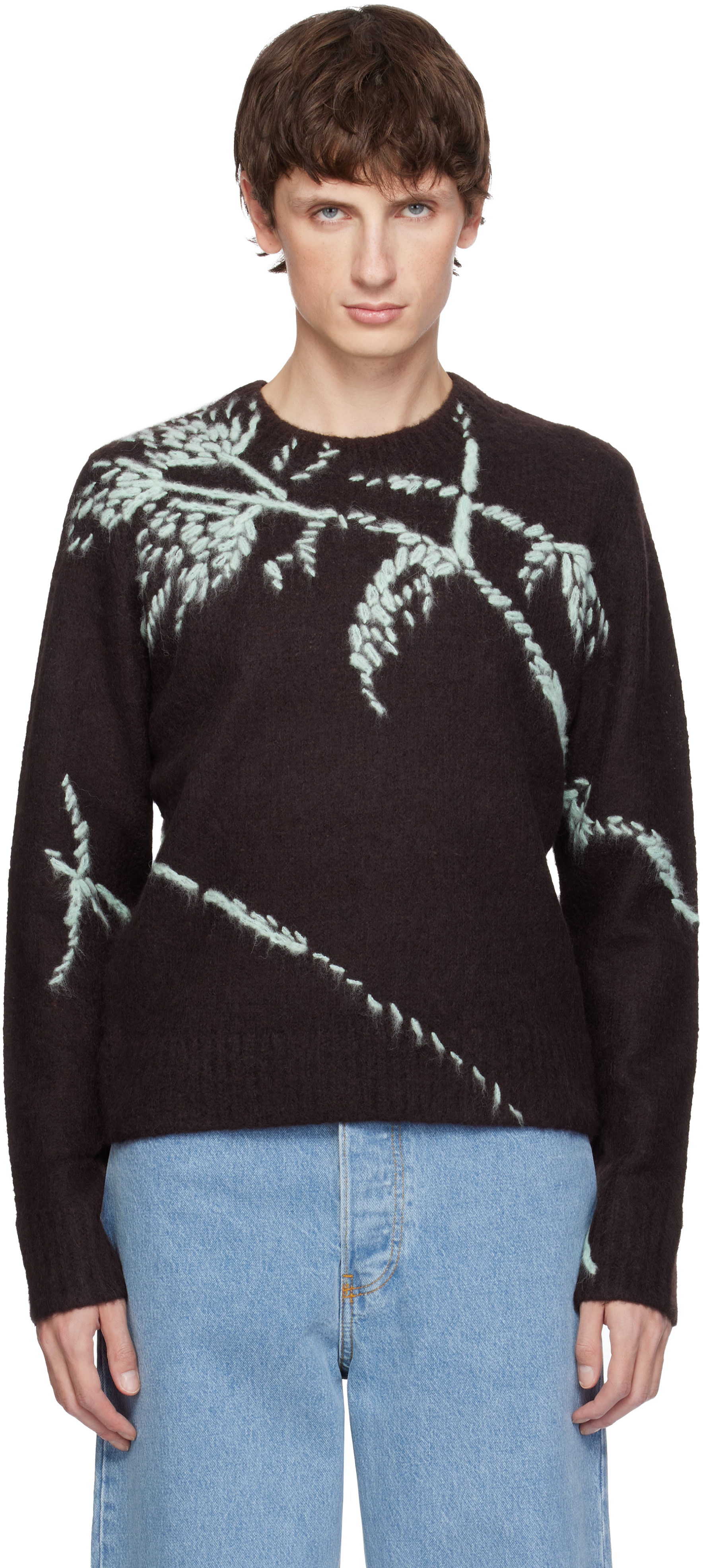 Dries Van Noten - 브라운 알파카 스웨터