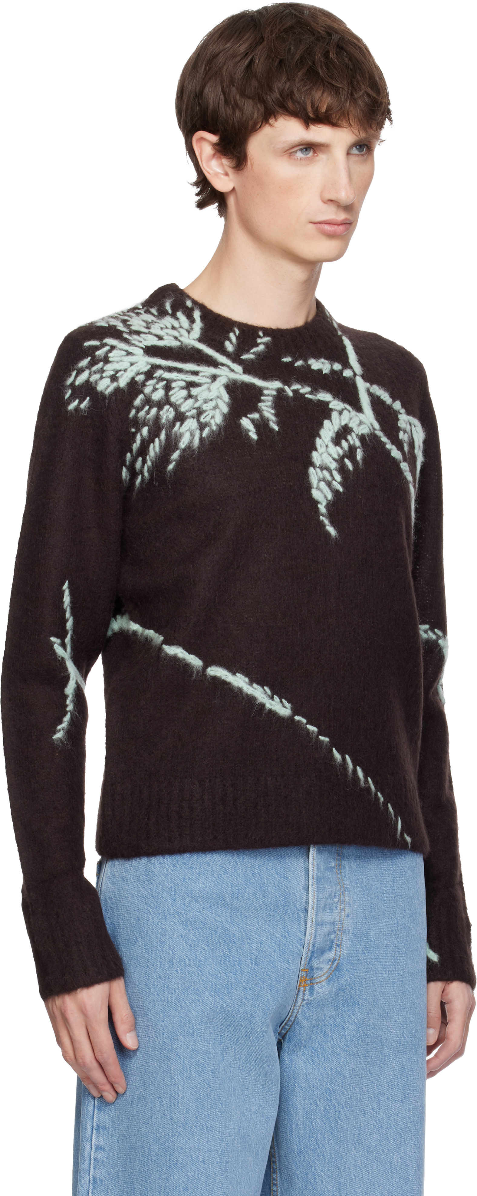 Dries Van Noten - 브라운 알파카 스웨터