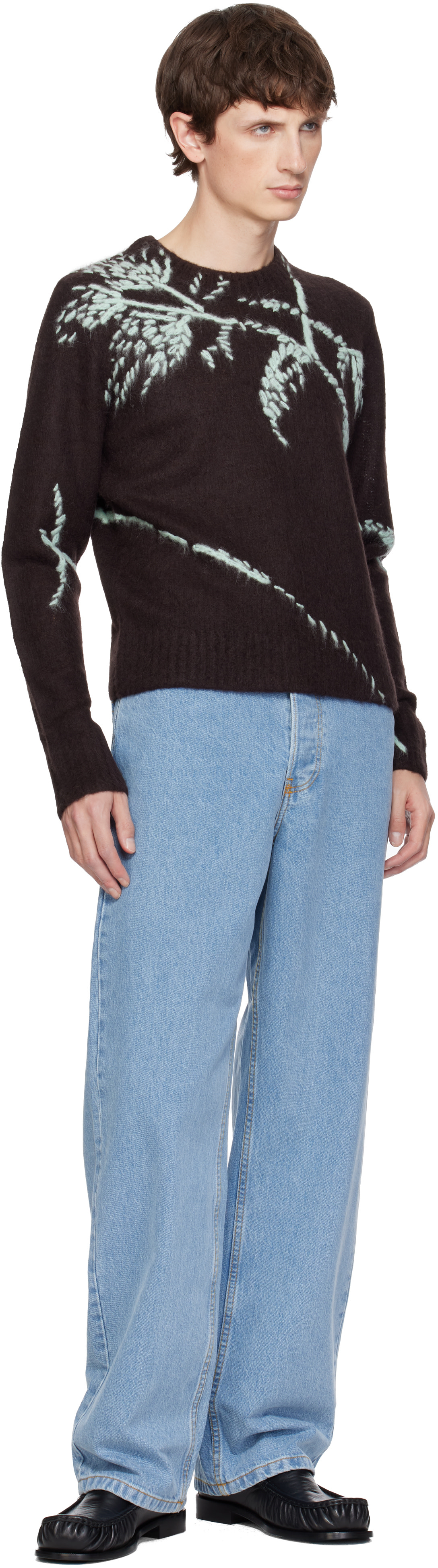 Dries Van Noten - 브라운 알파카 스웨터