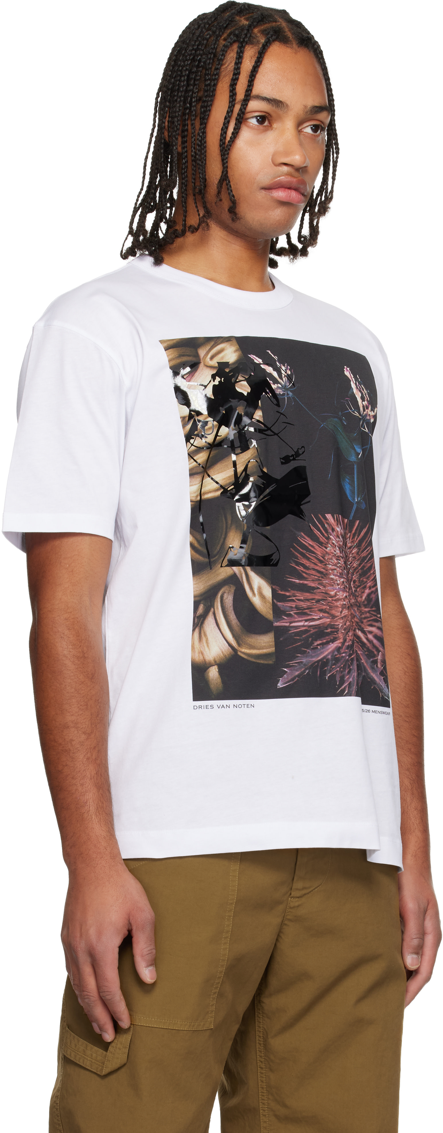 Dries Van Noten: White Printed T-shirt | SSENSE