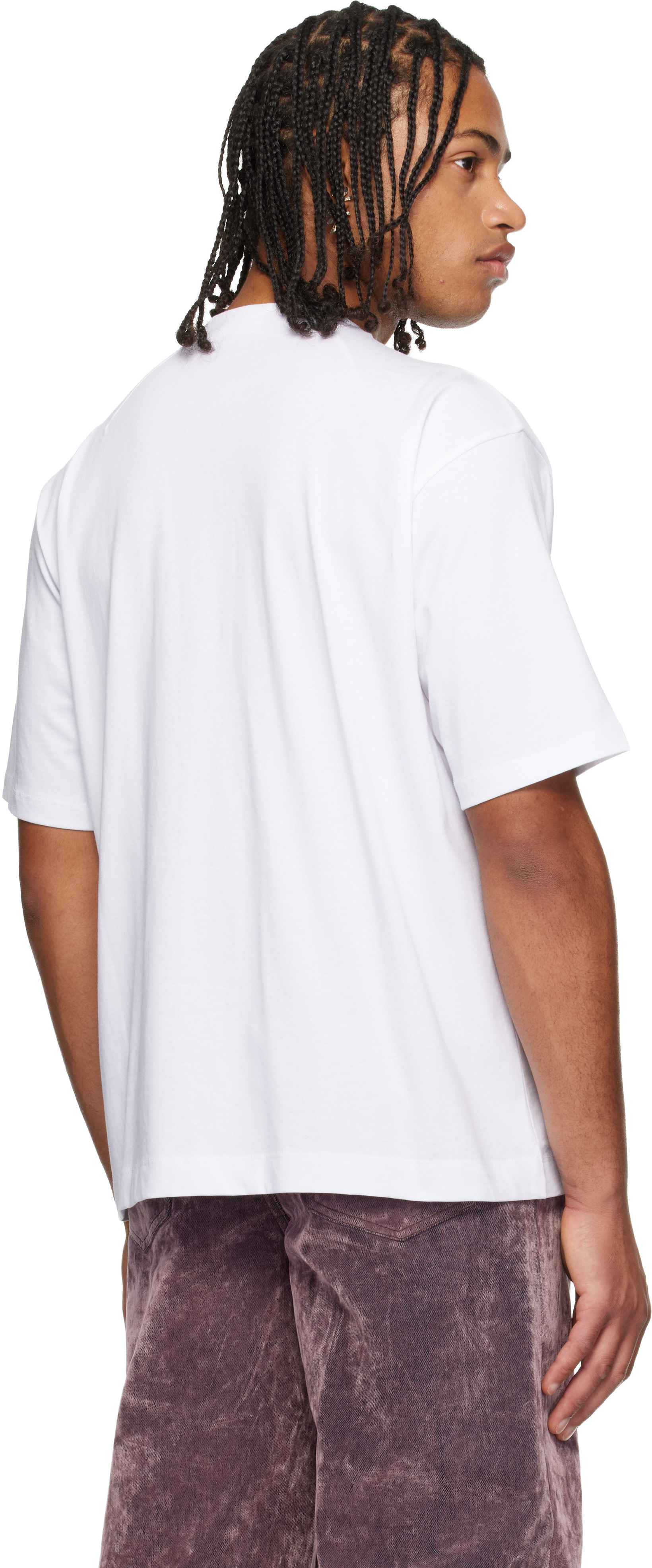 Dries Van Noten: White Bow Neck Cotton T-shirt | SSENSE