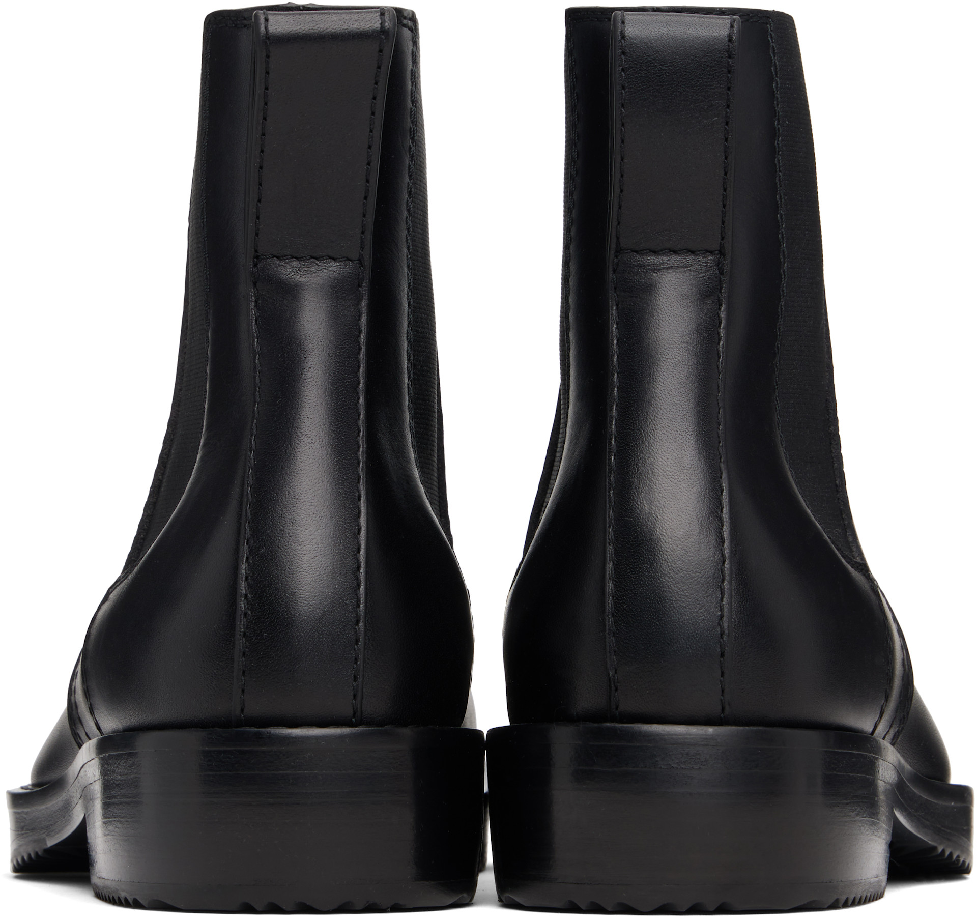 Dries Van Noten: Black Leather Chelsea Boots | SSENSE