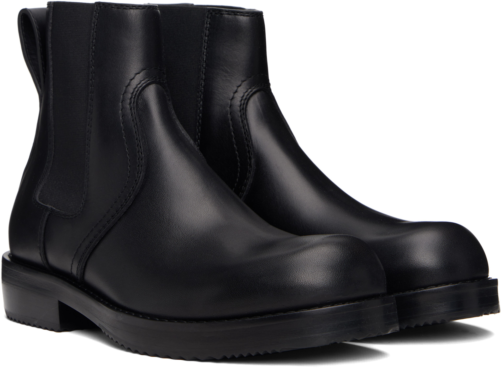 Dries Van Noten: Black Leather Chelsea Boots | SSENSE