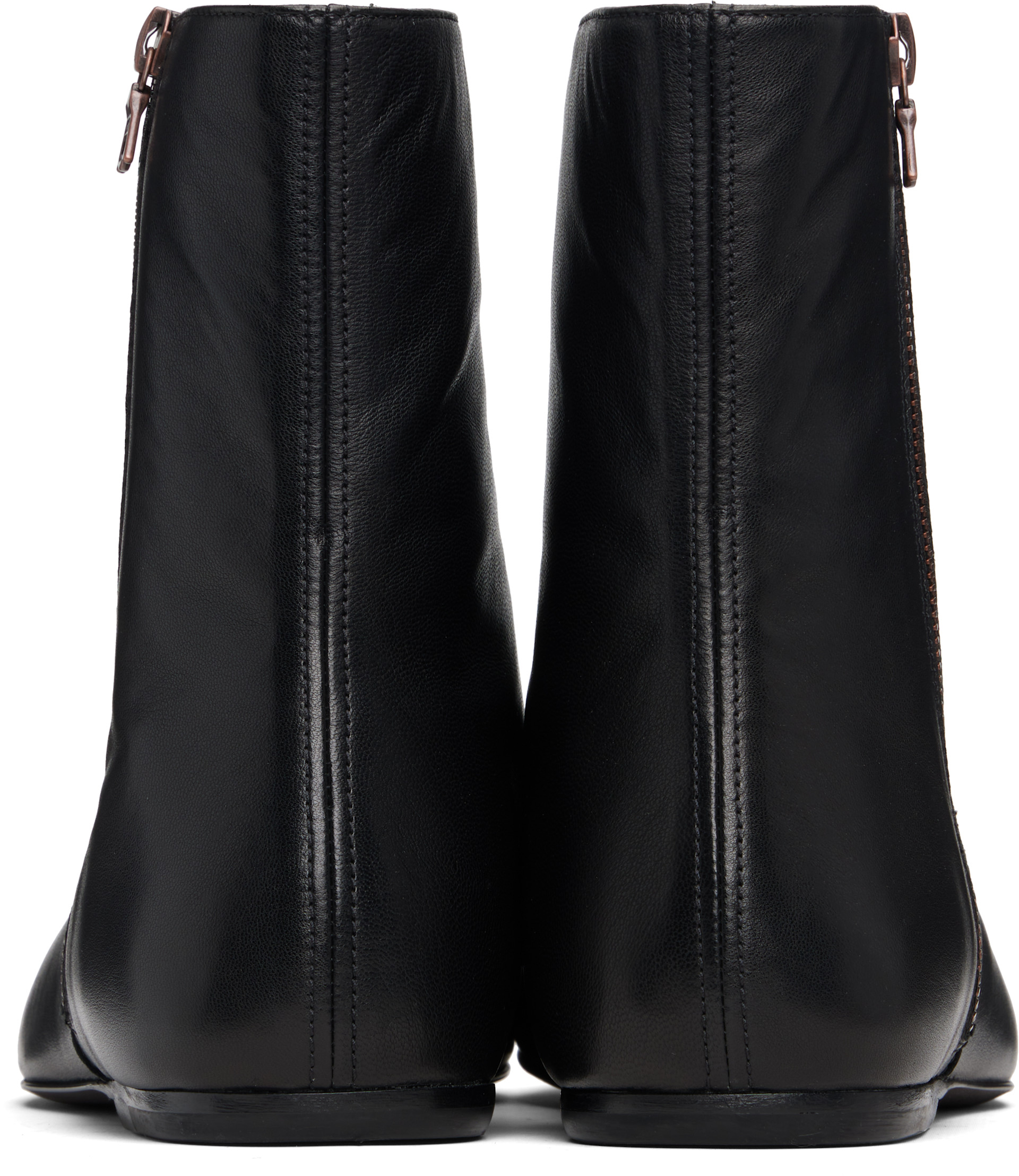 Dries Van Noten: Black Leather Sock Boots | SSENSE Canada