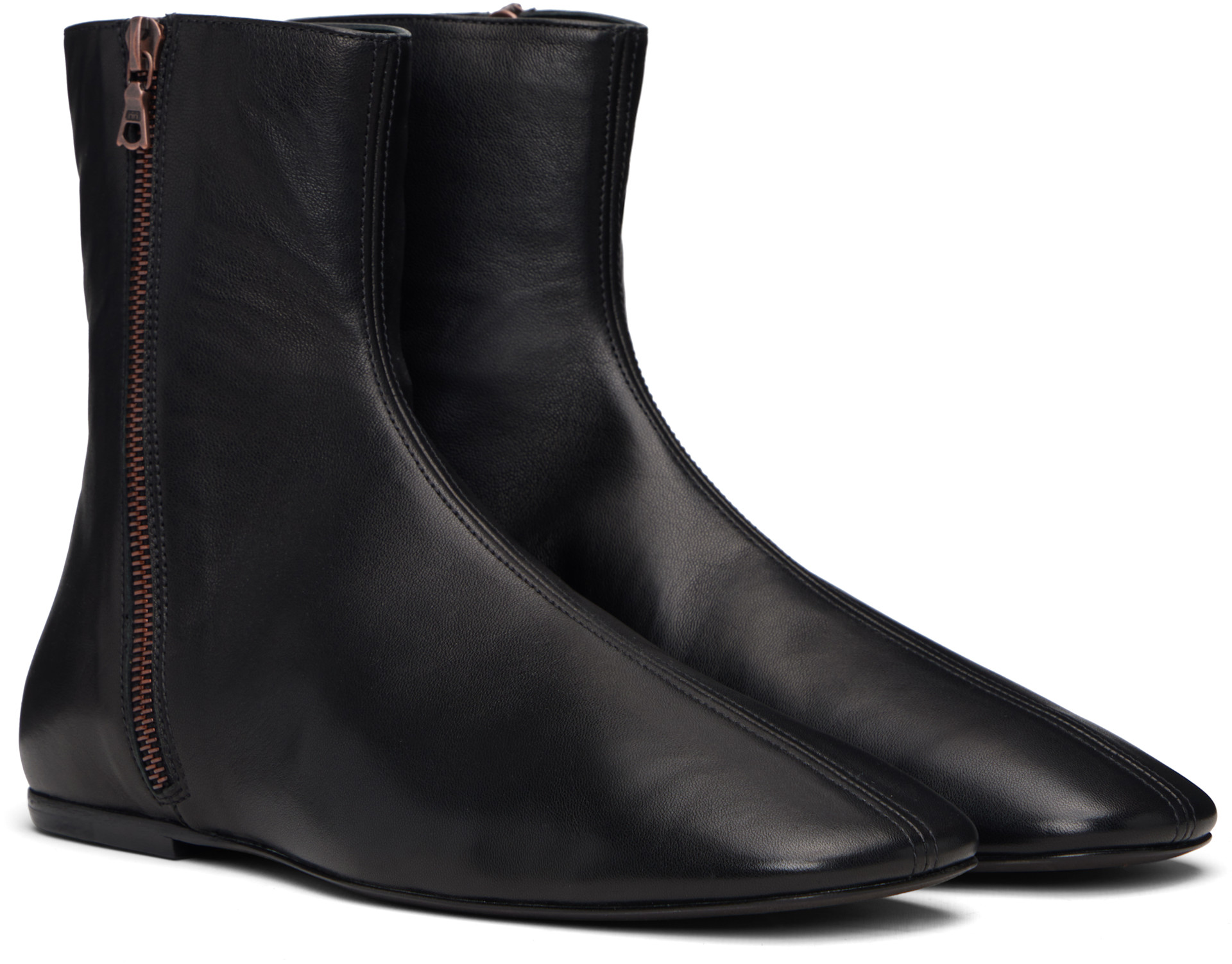Dries Van Noten - Black Leather Sock Boots