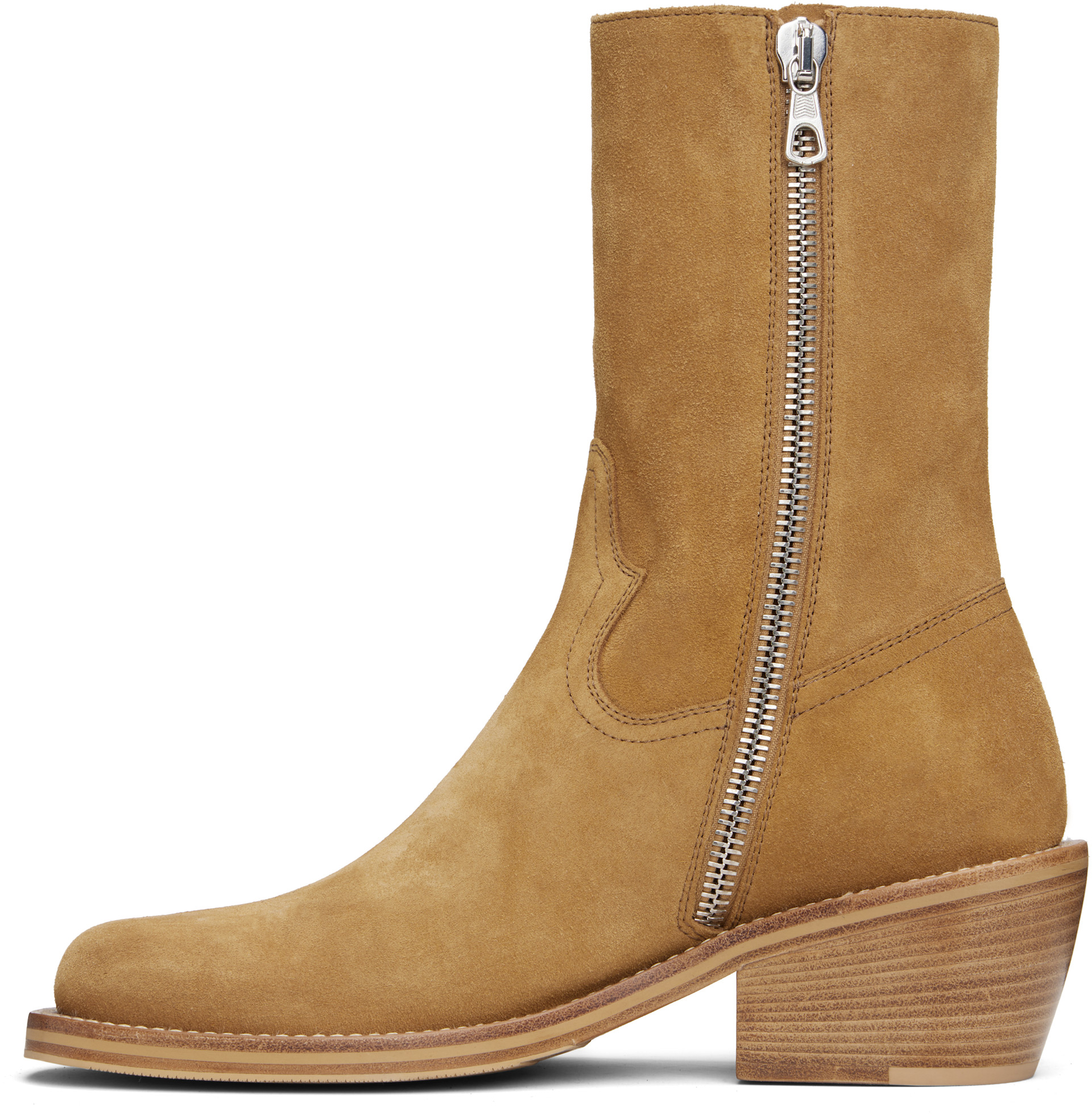 Dries Van Noten - Tan Zip Boots