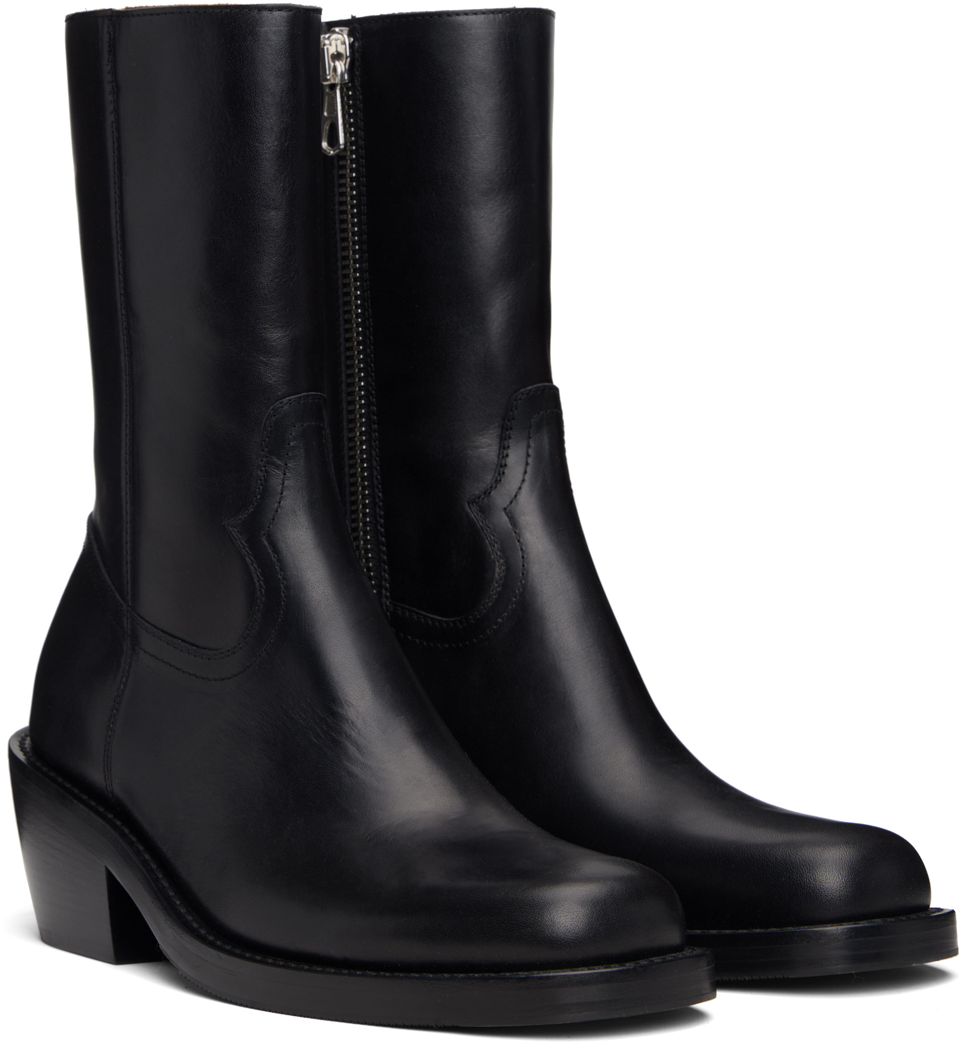 Dries Van Noten - Black Zip Boots