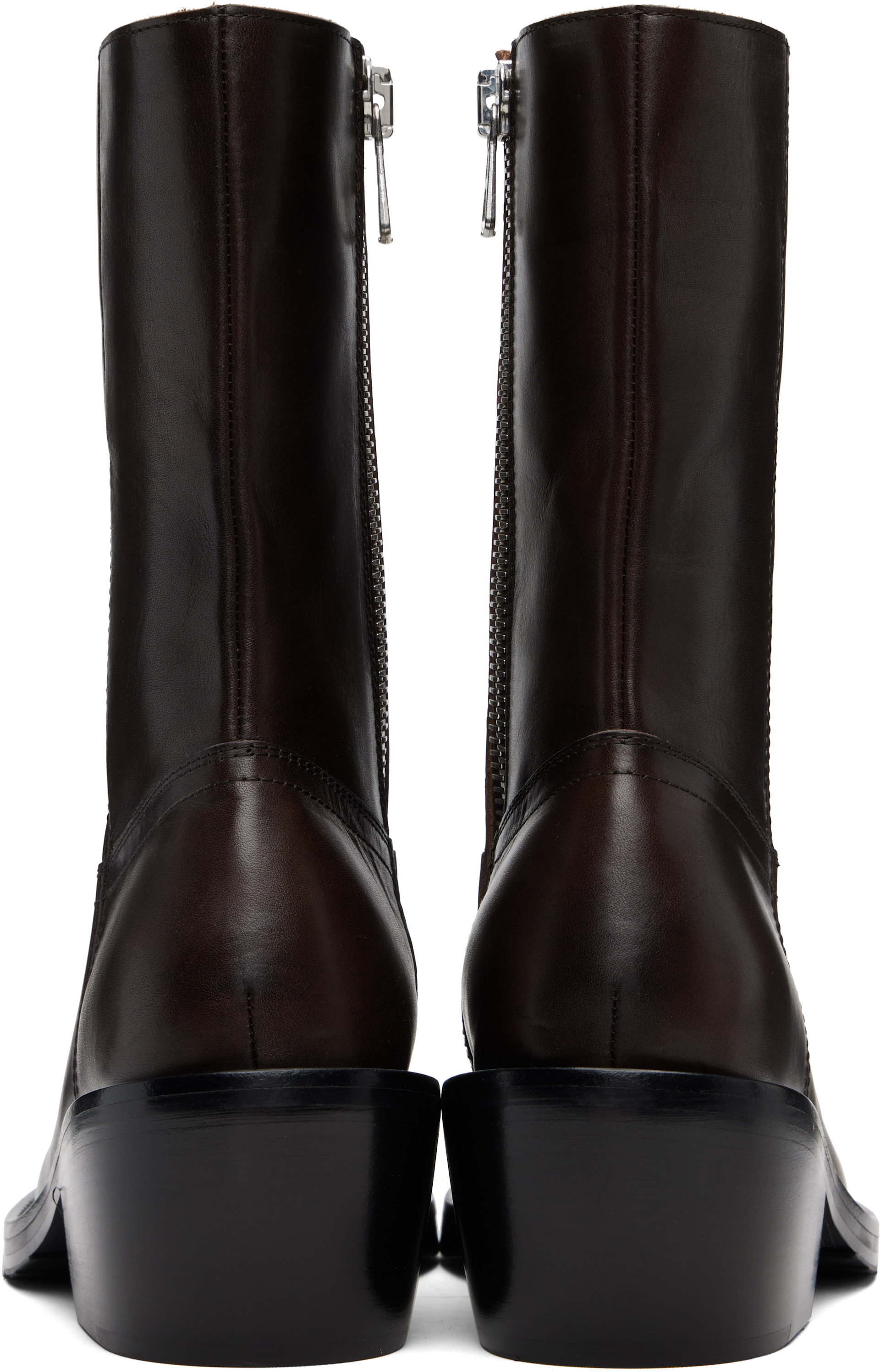Dries Van Noten: Brown Leather Boots | SSENSE