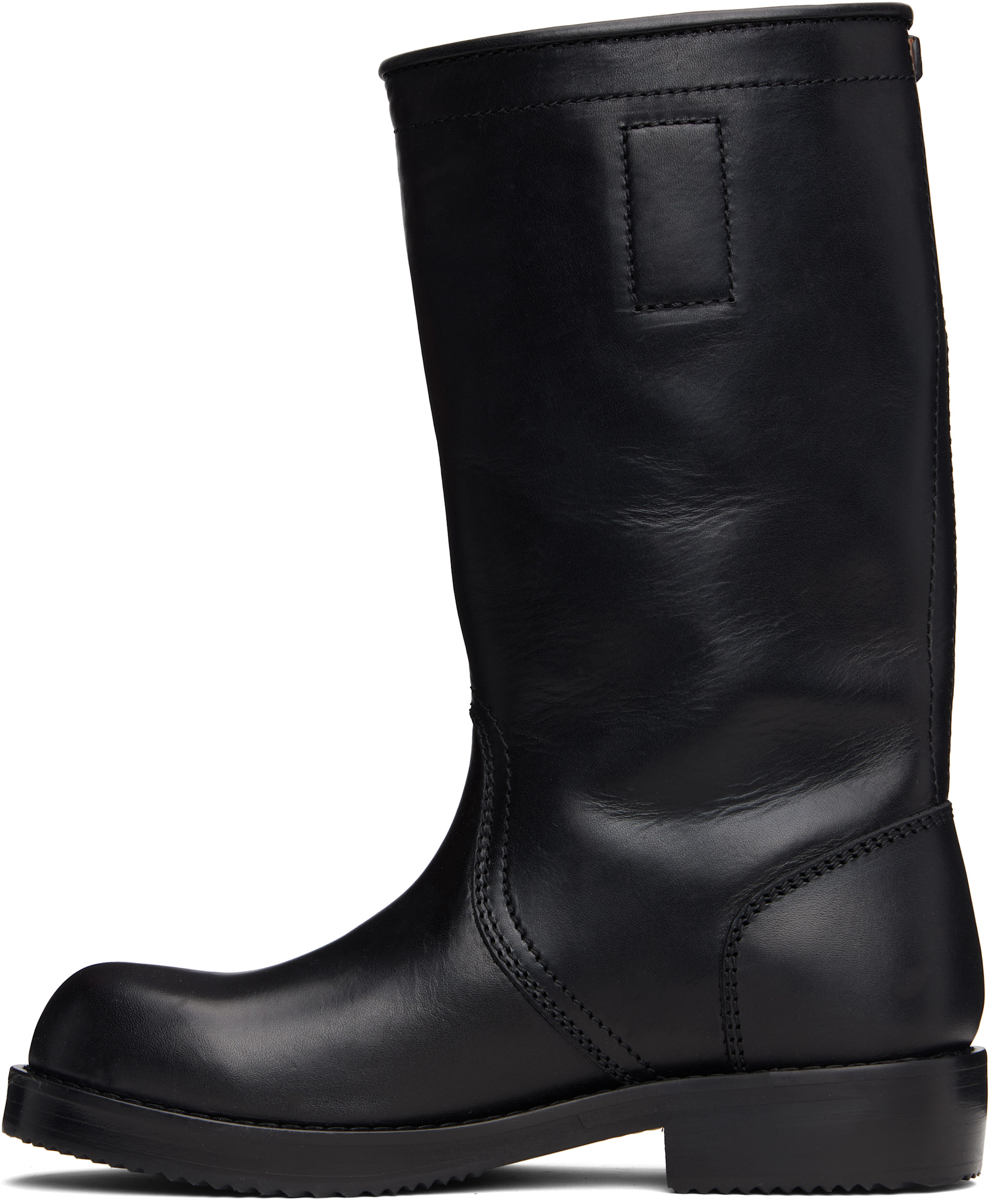 Dries Van Noten - Black Leather Biker Boots
