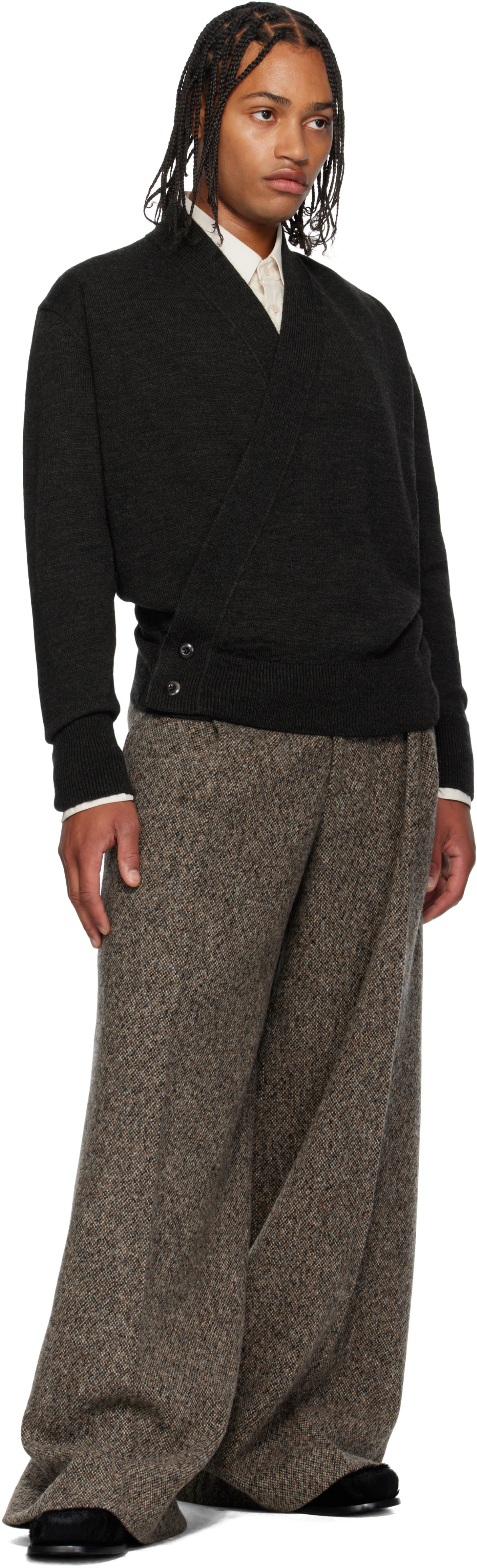 Dries Van Noten: Black Ponyhair Loafers | SSENSE