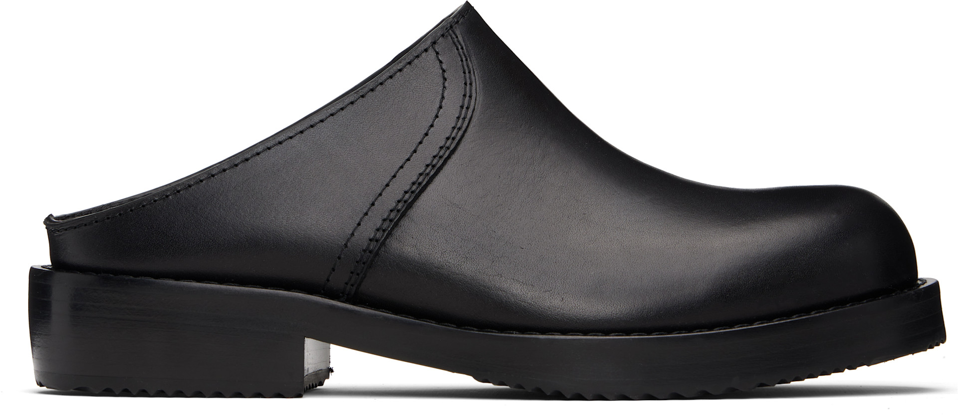 ス*ル様 即決あり　破格 DRIES VAN NOTEN レザーシューズ44 Dries Van Noten: Black Leather Clogs | SSENSE