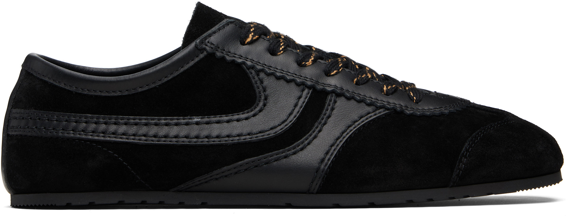 Dries Van Noten - Baskets noires en suède
