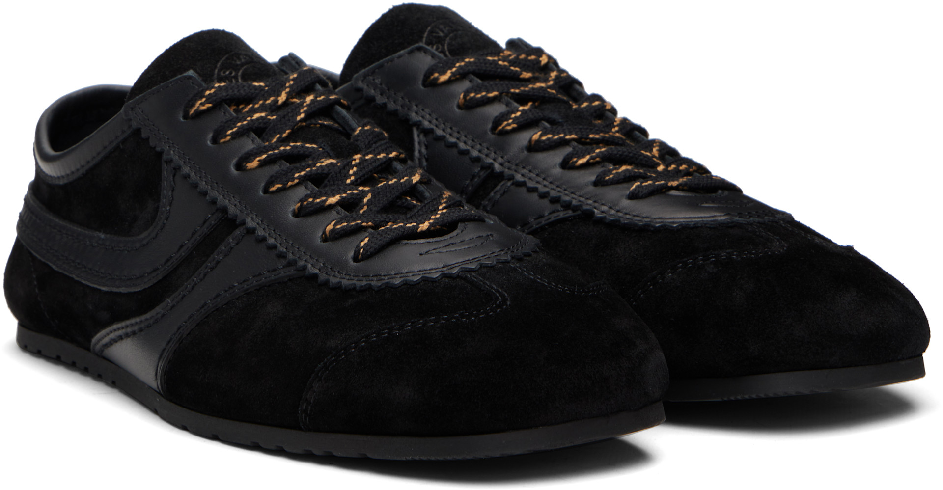 Dries Van Noten - Baskets noires en suède