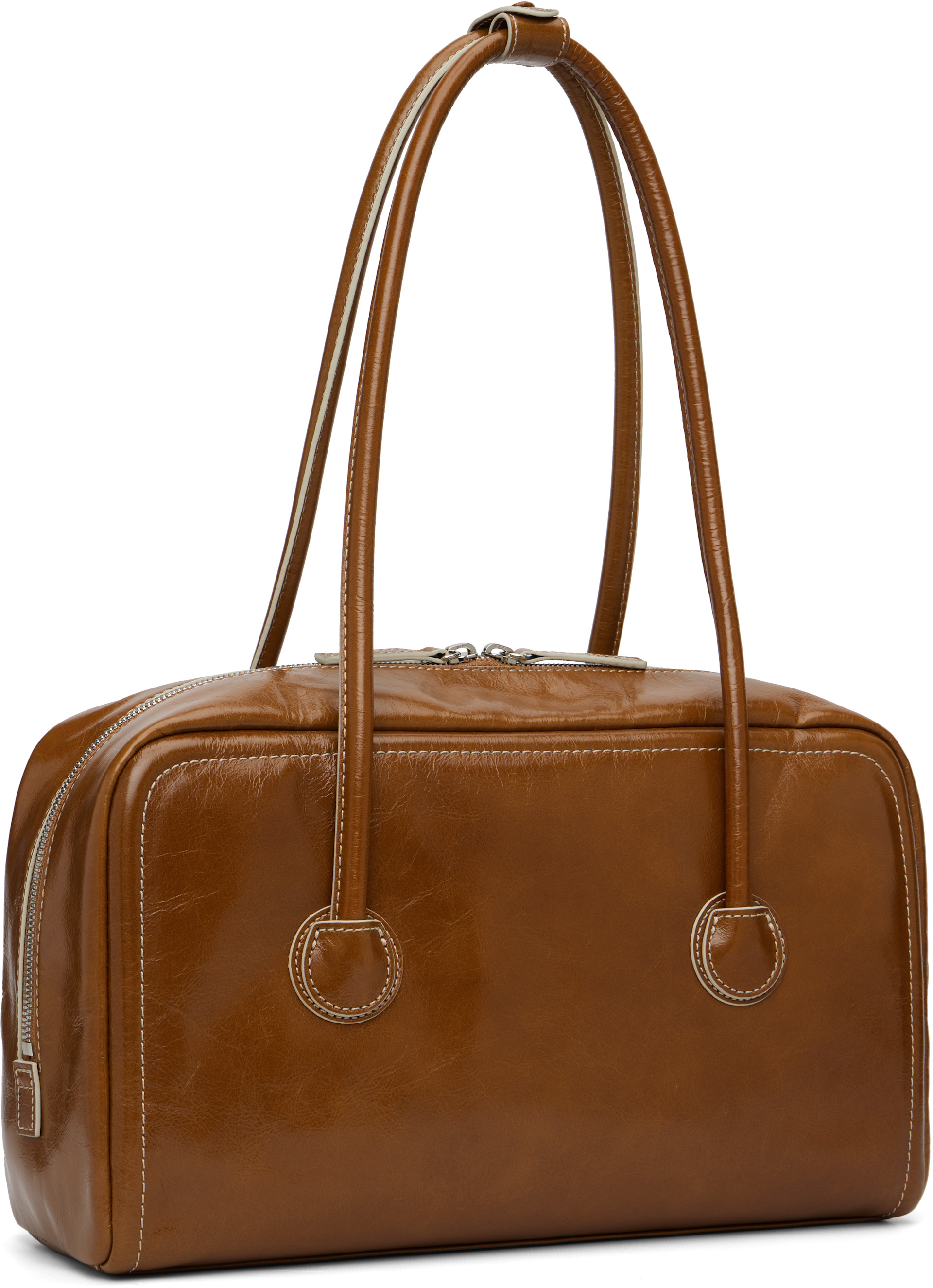 MARGESHERWOOD: Brown Soft Boston Bag | SSENSE Canada