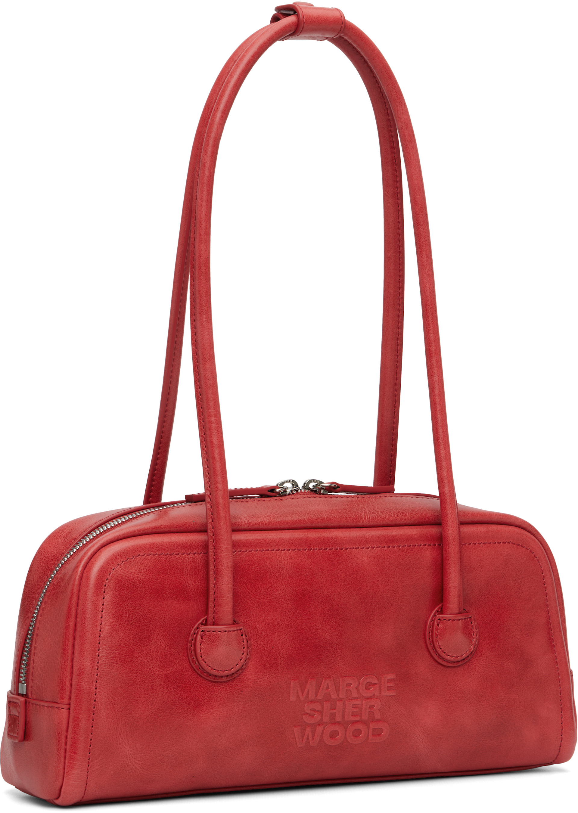 MARGESHERWOOD: Red Soft Boston EW Bag | SSENSE Canada
