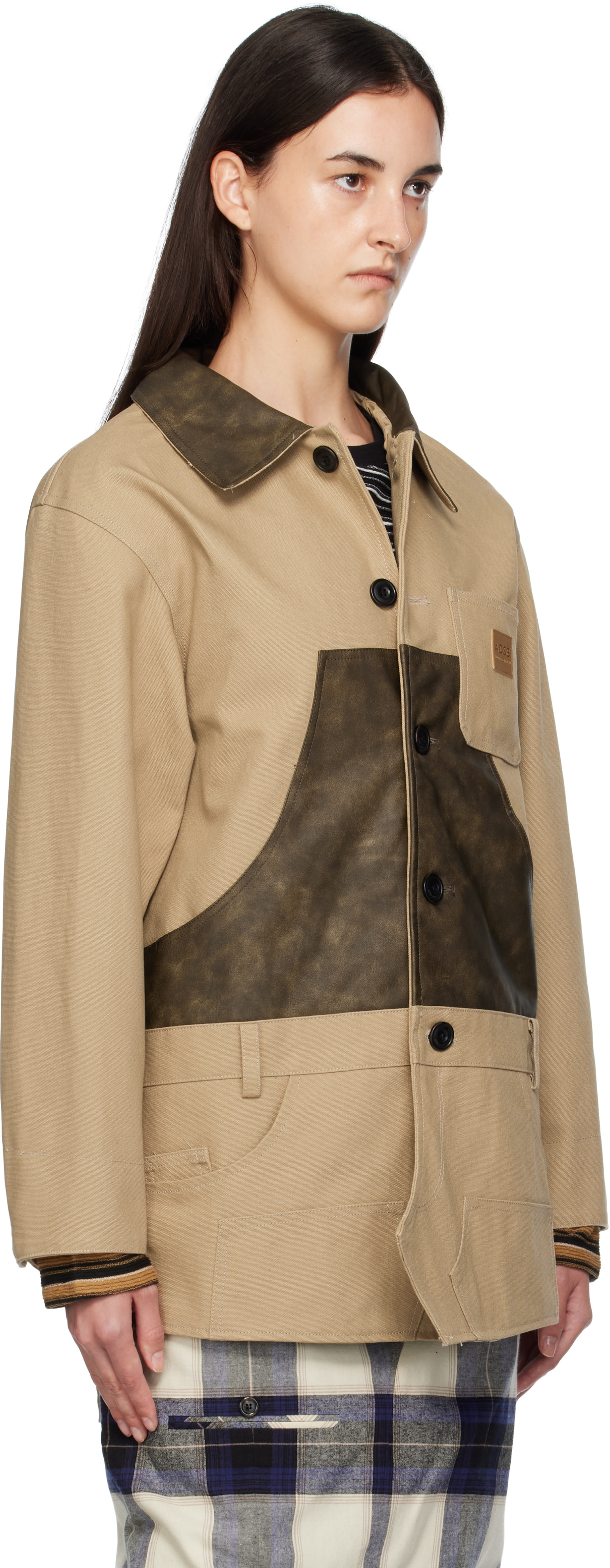 Andersson Bell: Beige Carpenter Shorts Inserted Coat | SSENSE