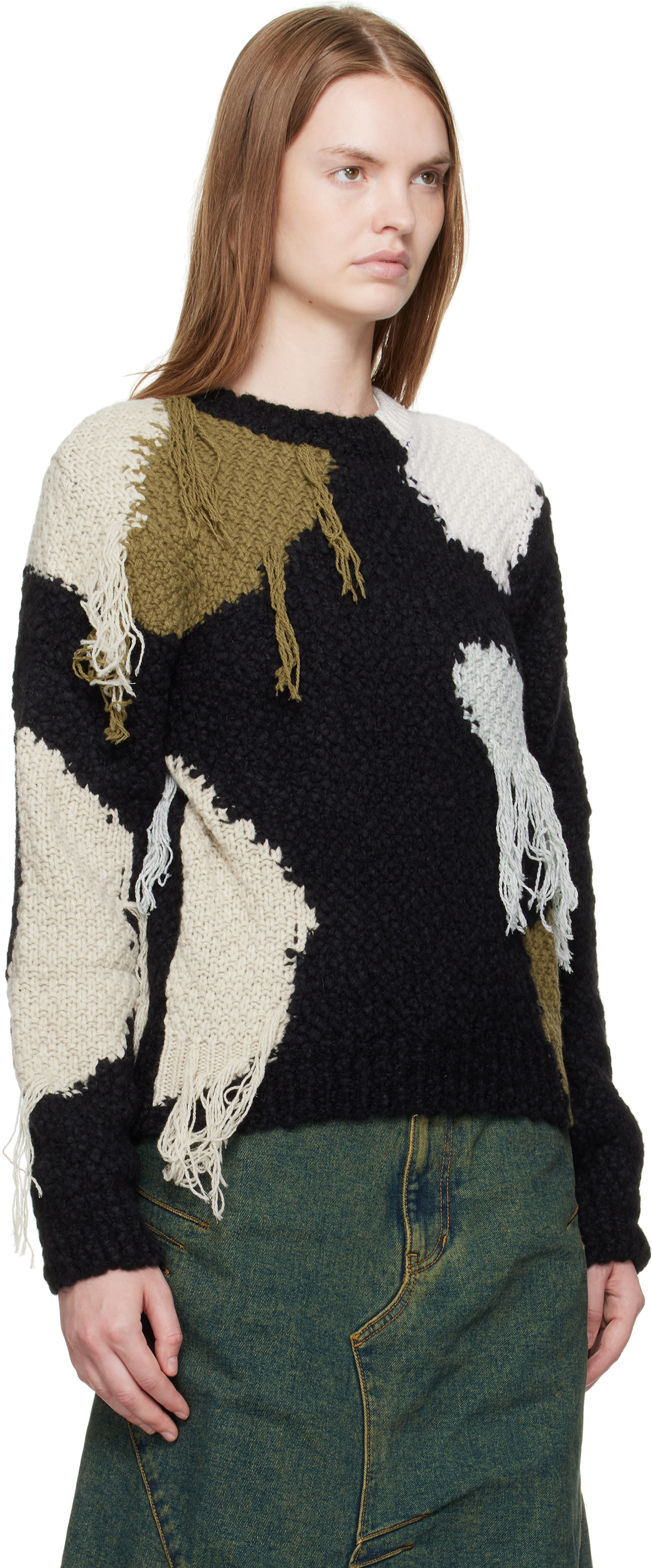Andersson Bell - Pull Sylvia noir à patchworks