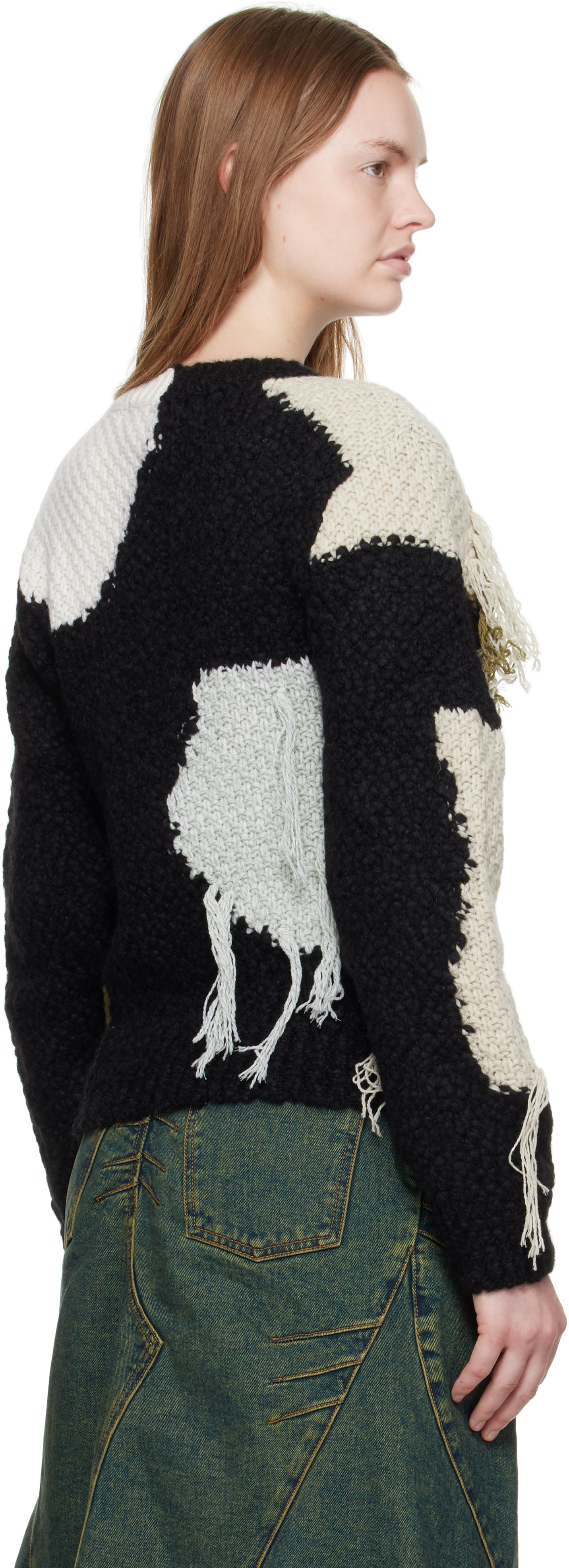 Andersson Bell - Pull Sylvia noir à patchworks