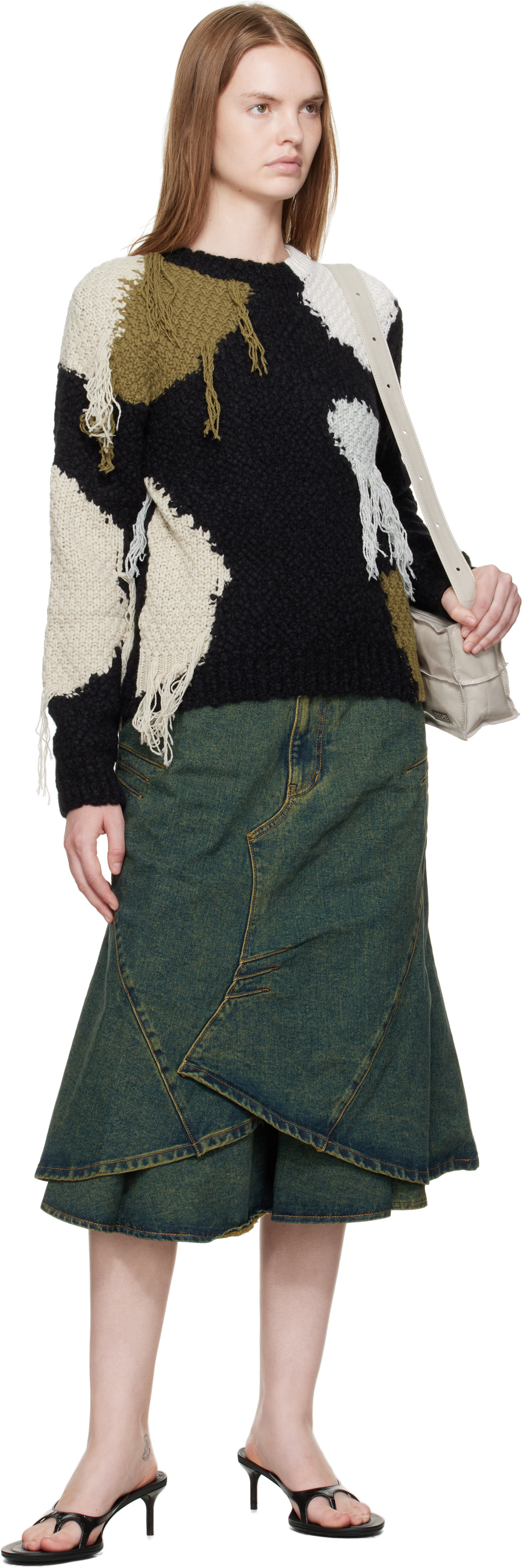 Andersson Bell - Pull Sylvia noir à patchworks