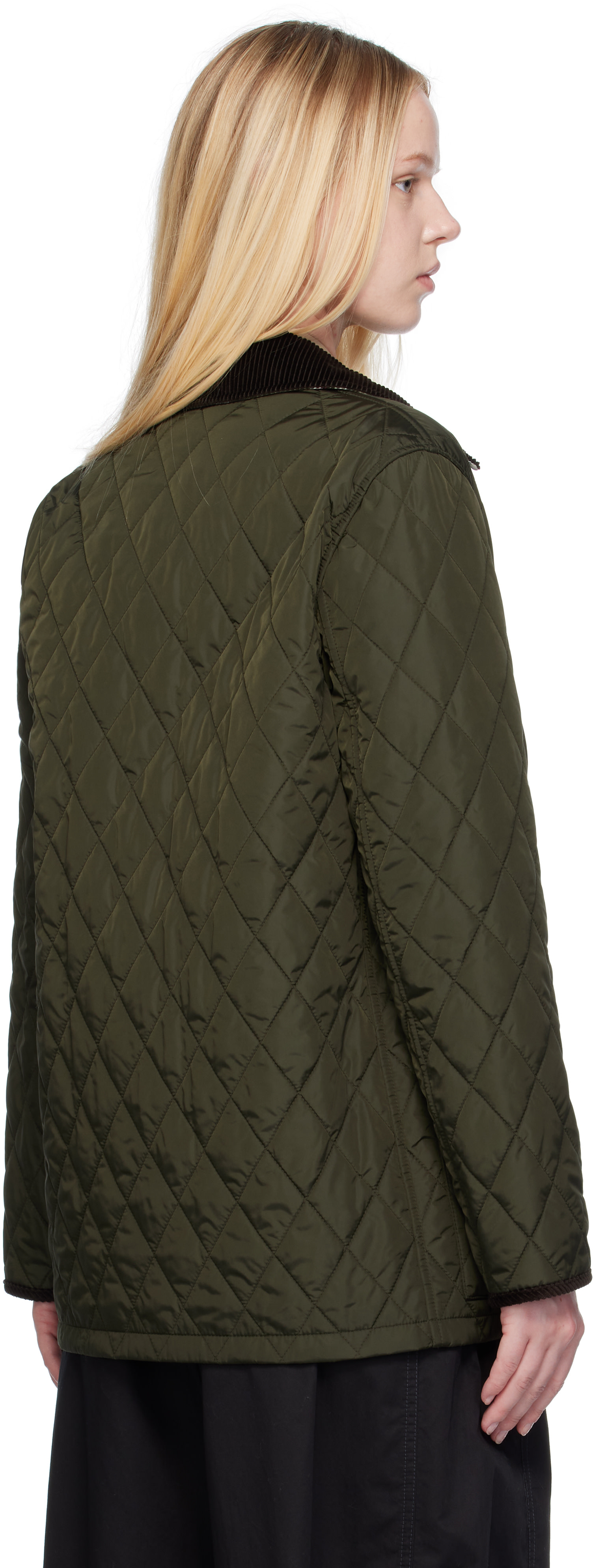 Burberry: Green Broadway Quilted Nylon Jacket | SSENSE