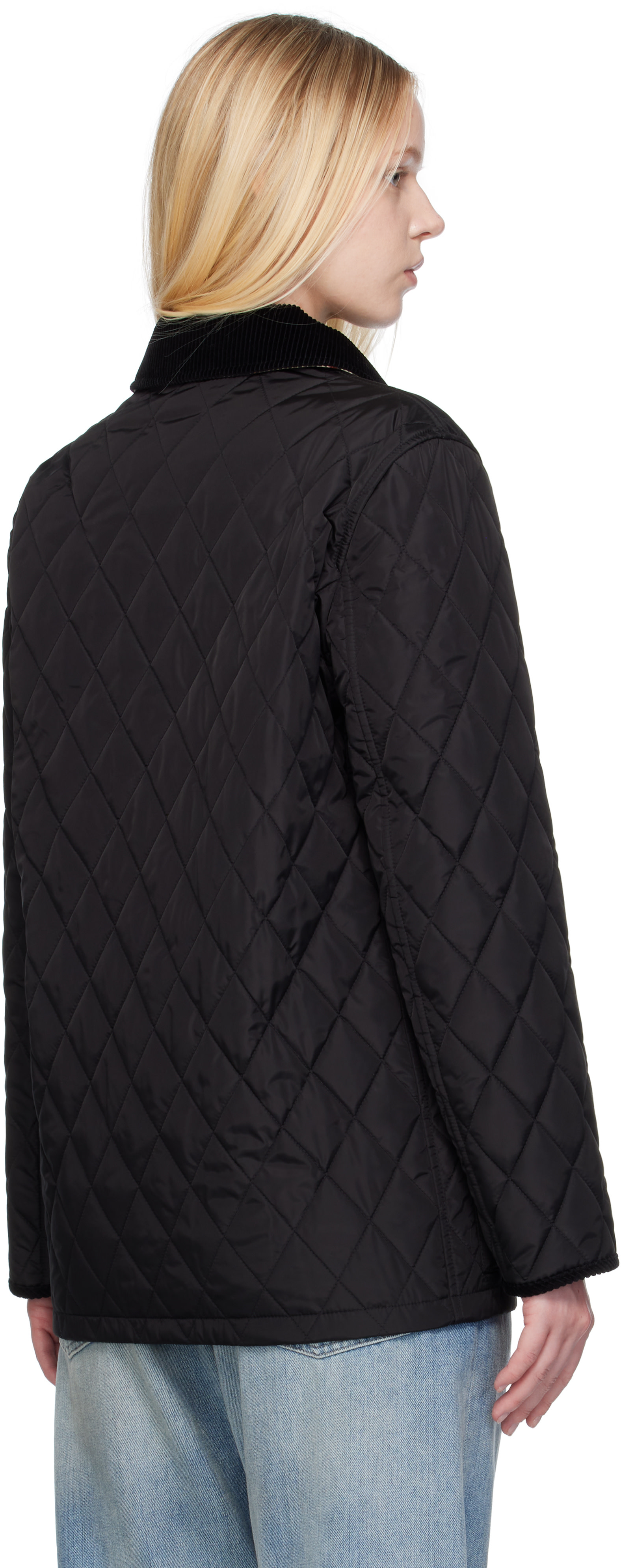 Burberry: Black Broadway Quilted Nylon Jacket | SSENSE