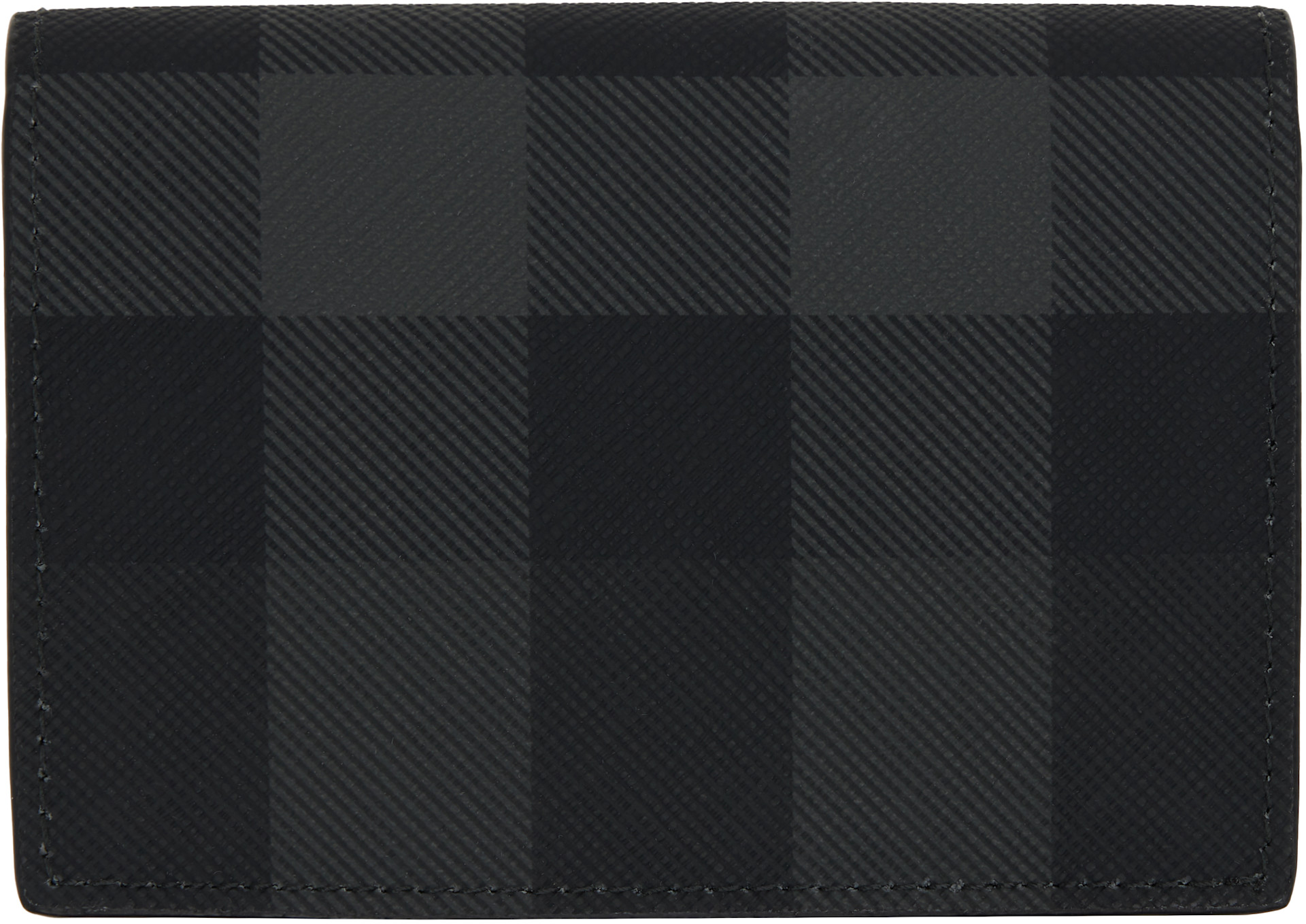 Burberry: Black Check Folding Card Holder | SSENSE