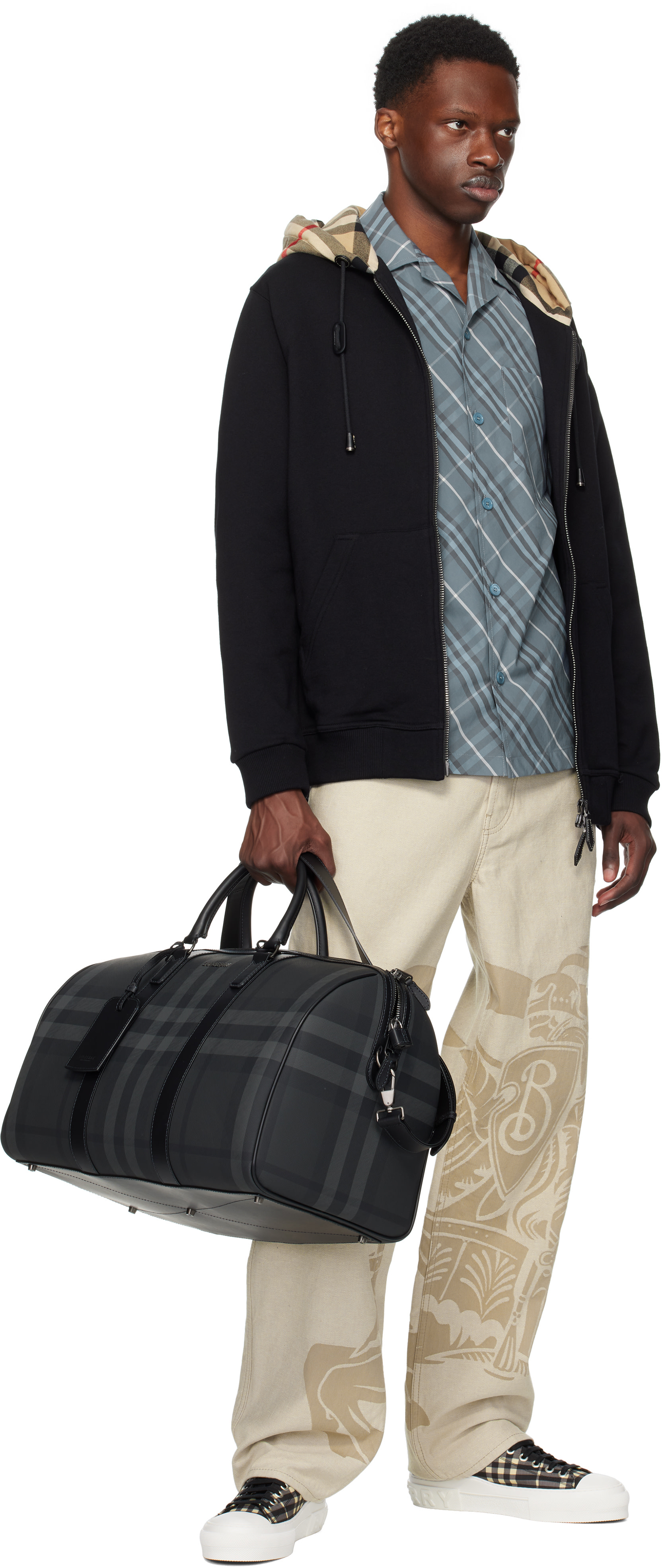 Burberry: Gray Boston Holdall Duffle Bag | SSENSE