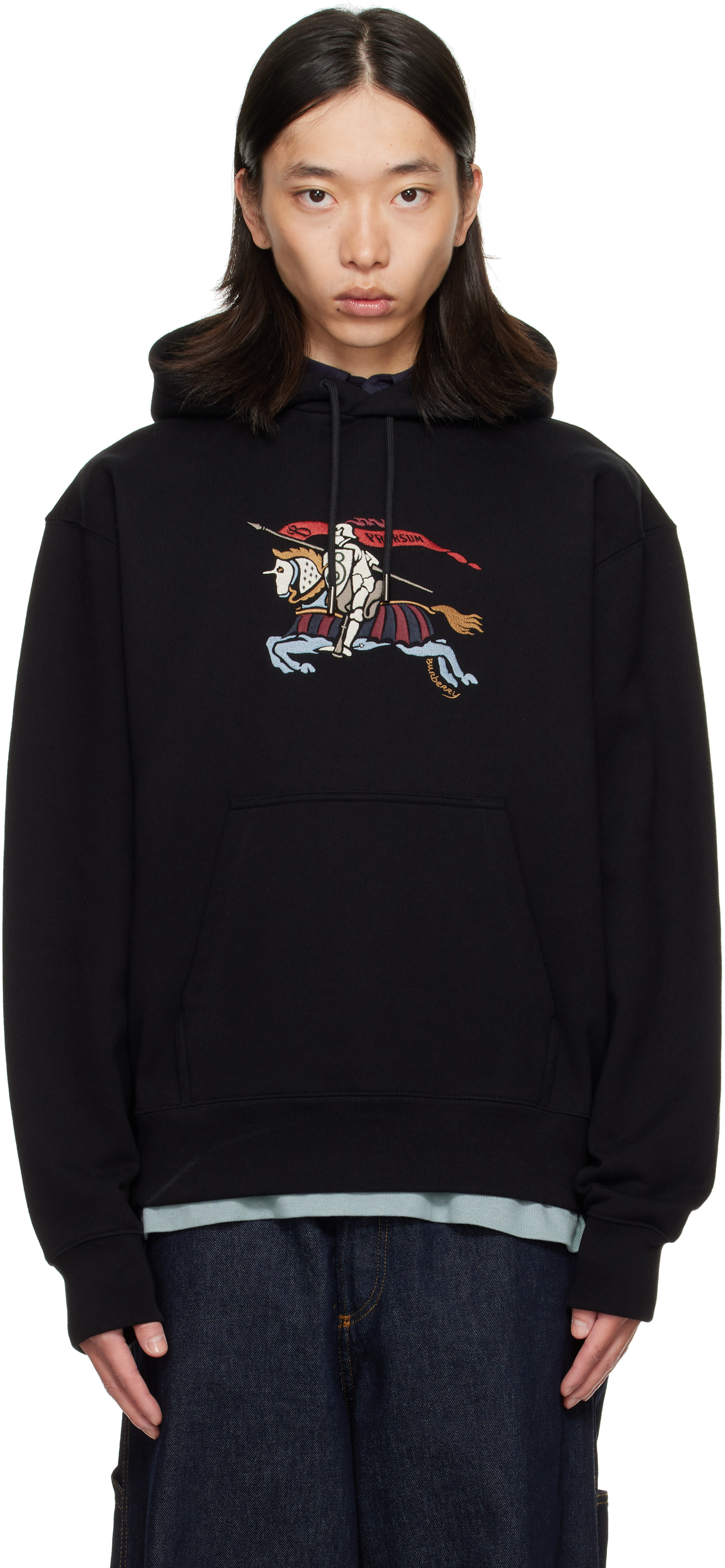 Burberry: ブラック EKD フーディ | SSENSE 日本