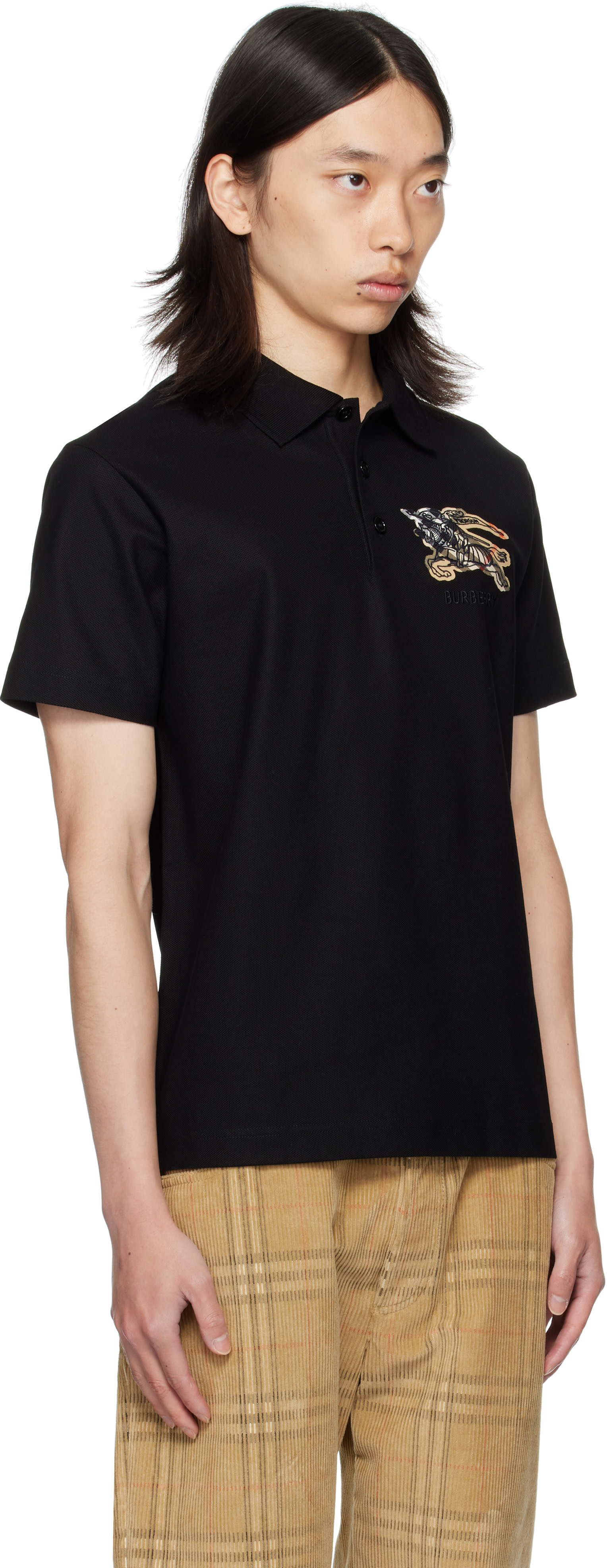 BURBERRY ブラック ポロシャツ M Burberry: ブラック EKD ポロシャツ | SSENSE 日本