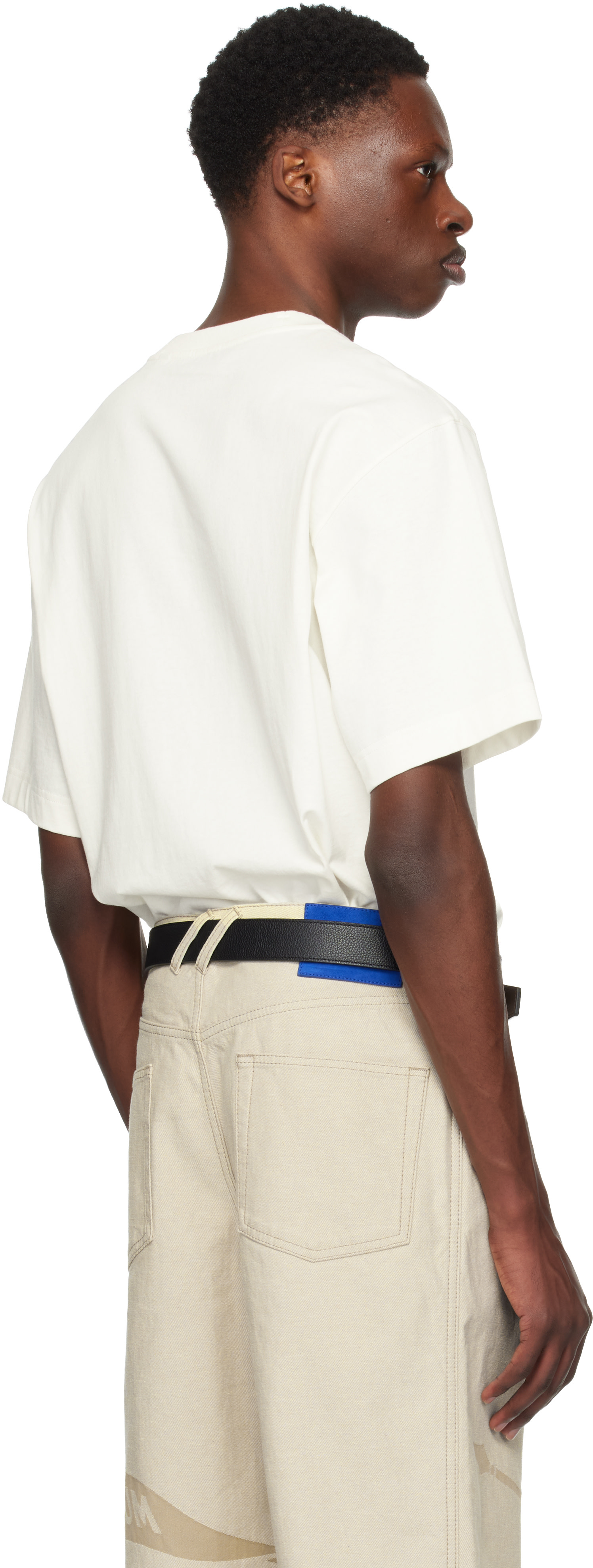 Burberry: Off-White Cross Stitch EKD​ Cotton T-shirt | SSENSE Canada