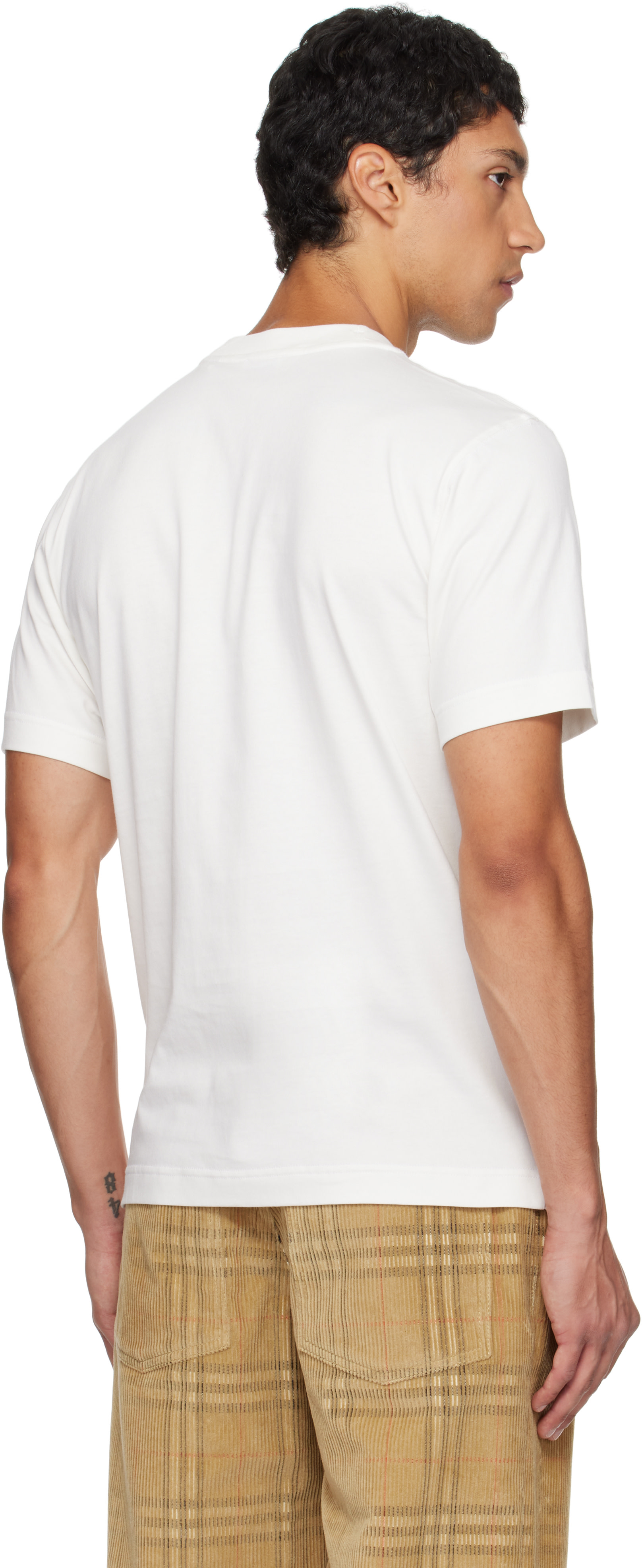 Burberry: ホワイト Knight Stamp コットン Tシャツ | SSENSE 日本