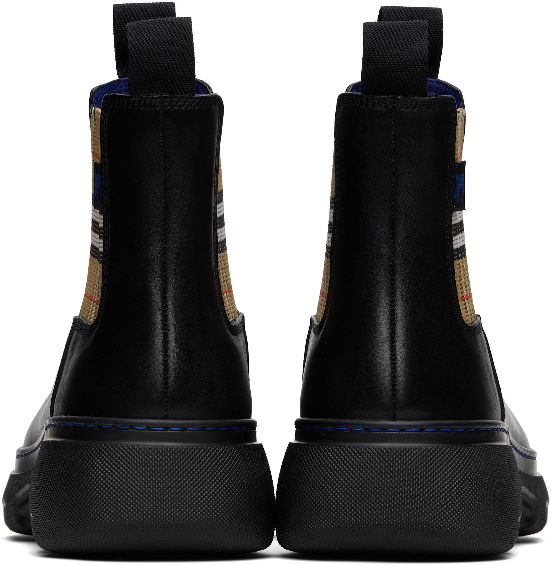 Burberry: Black Leather Creeper Low Chelsea Boots | SSENSE