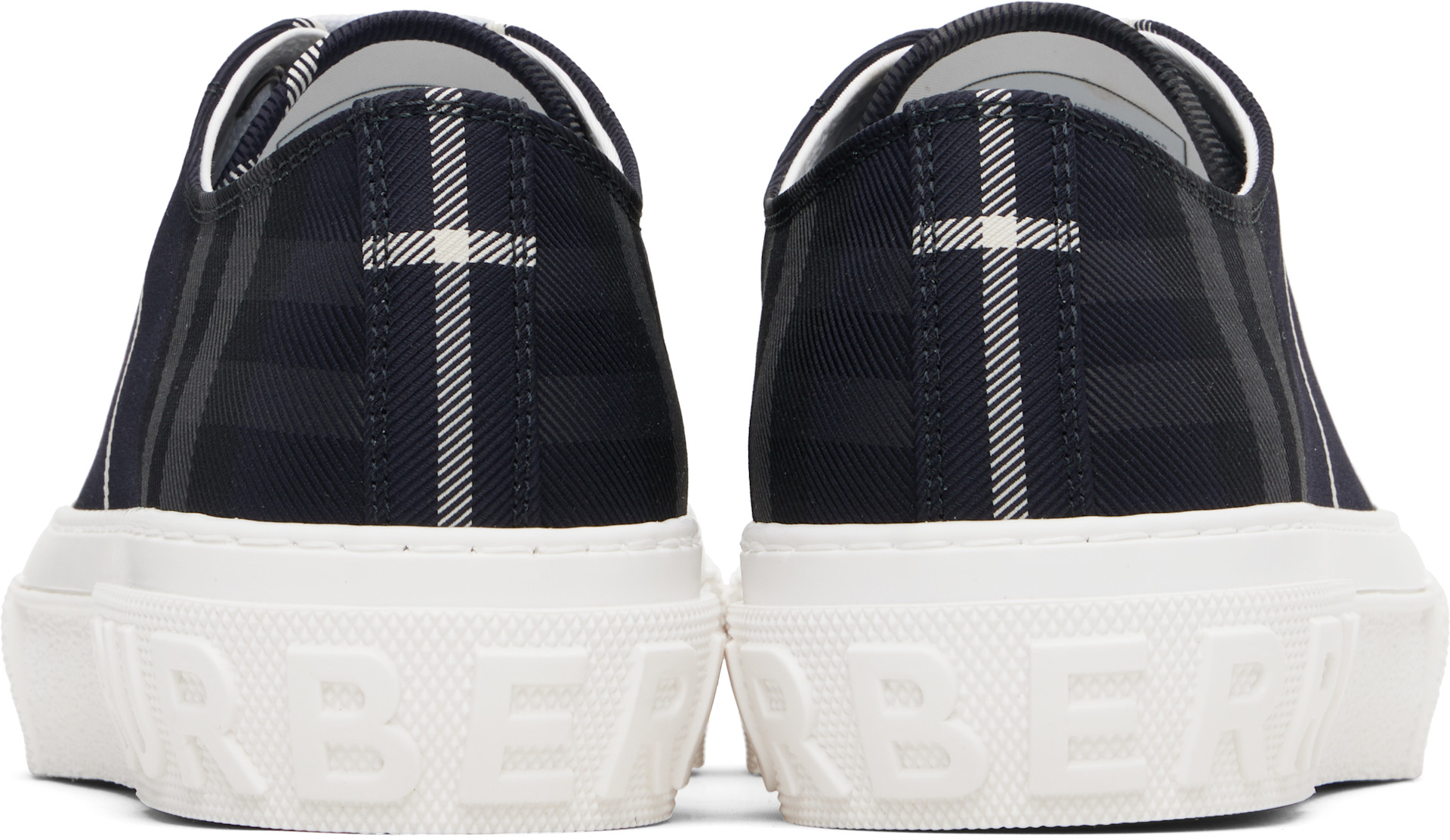 Burberry - Navy Check Sneakers
