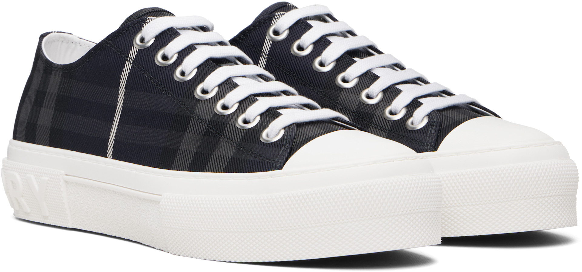 Burberry - Navy Check Sneakers