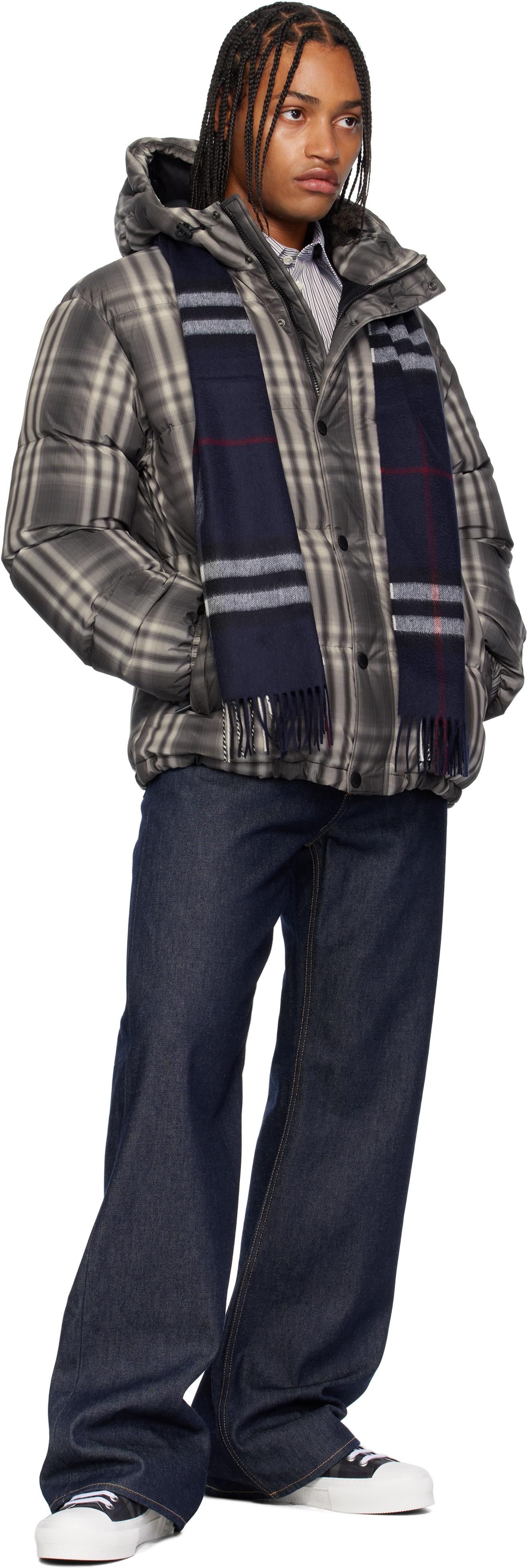 Burberry - Navy Check Sneakers