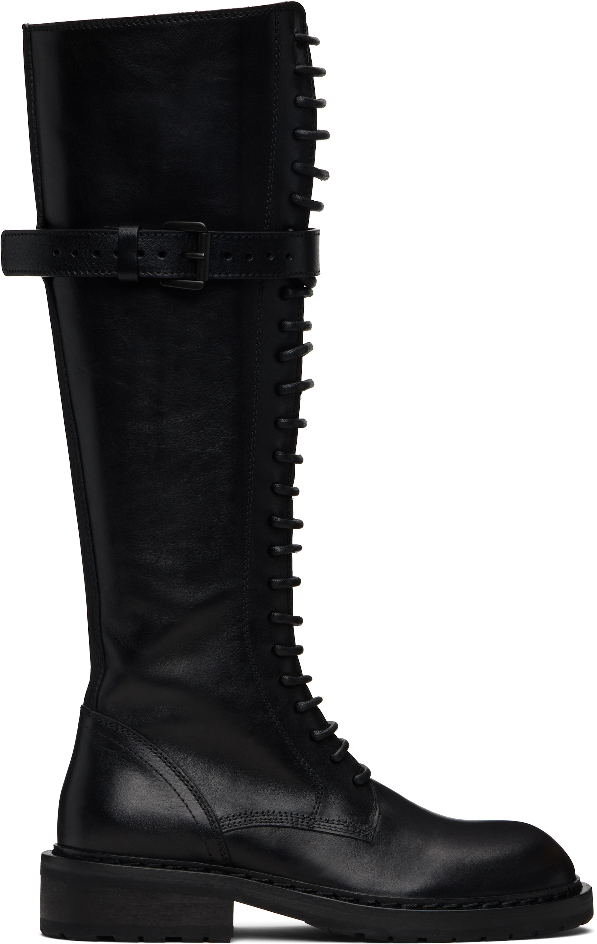 Ann Demeulemeester: ブラック High Danny ニーハイブーツ | SSENSE 日本
