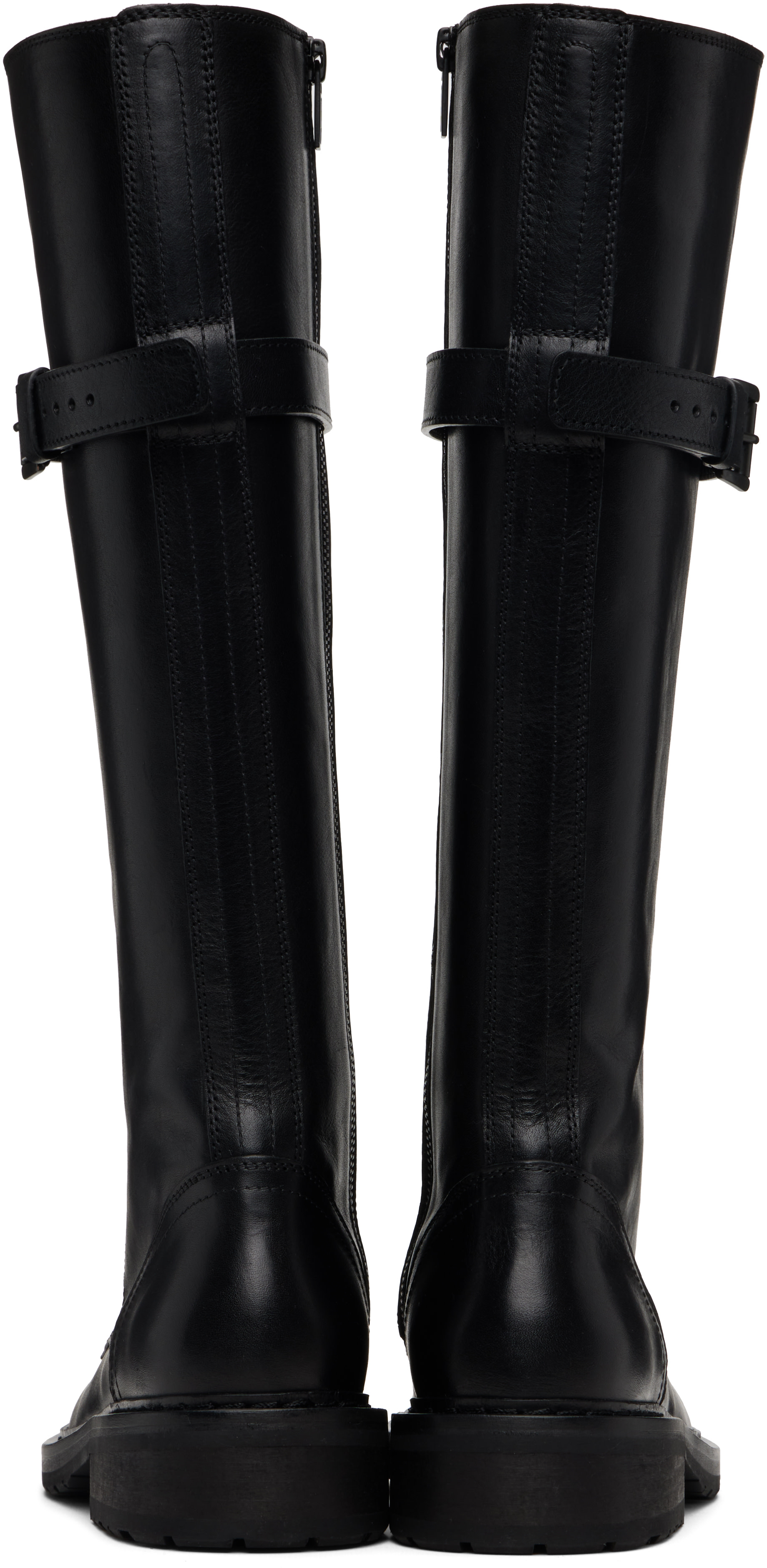 Ann Demeulemeester: ブラック High Danny ニーハイブーツ | SSENSE 日本