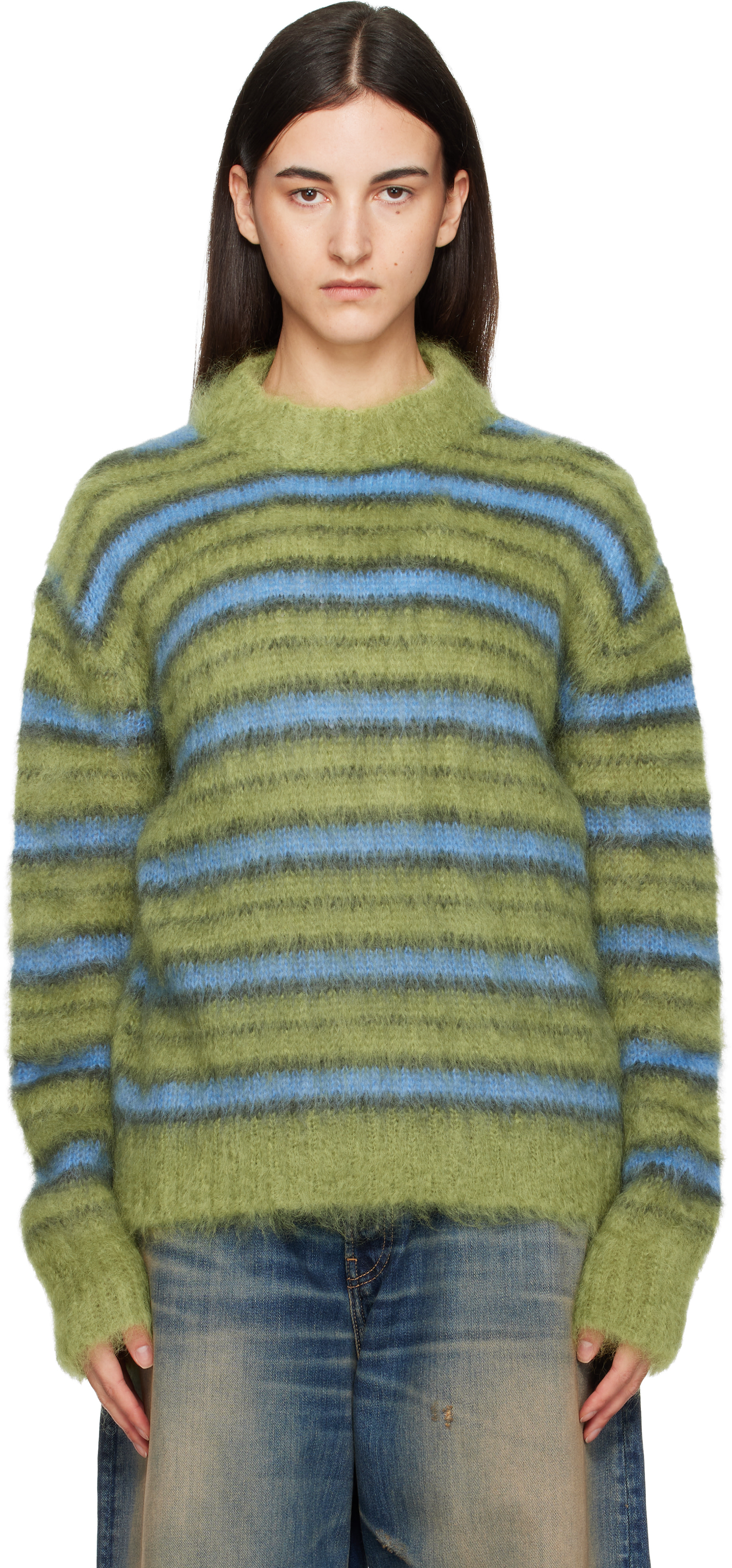 新品 MARNI 22AW モヘア ボーダー カラー ニット オーバーサイズ 新品 MARNI 22AW モヘア ボーダー カラー ニット オーバーサイズ