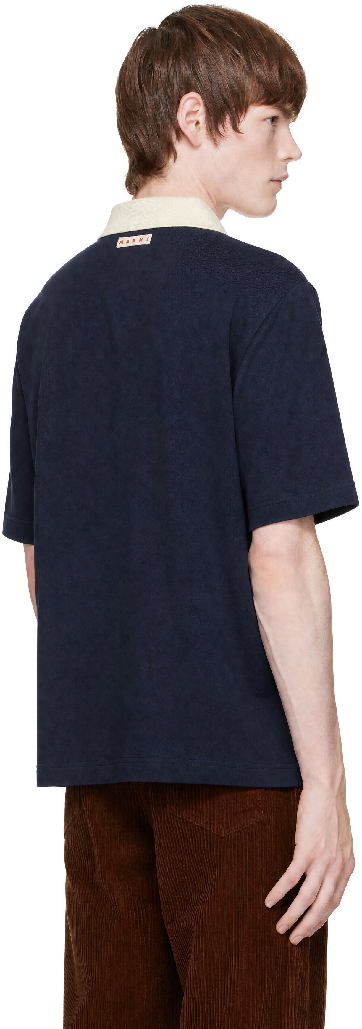 Marni - Black & Blue Stripe Polo