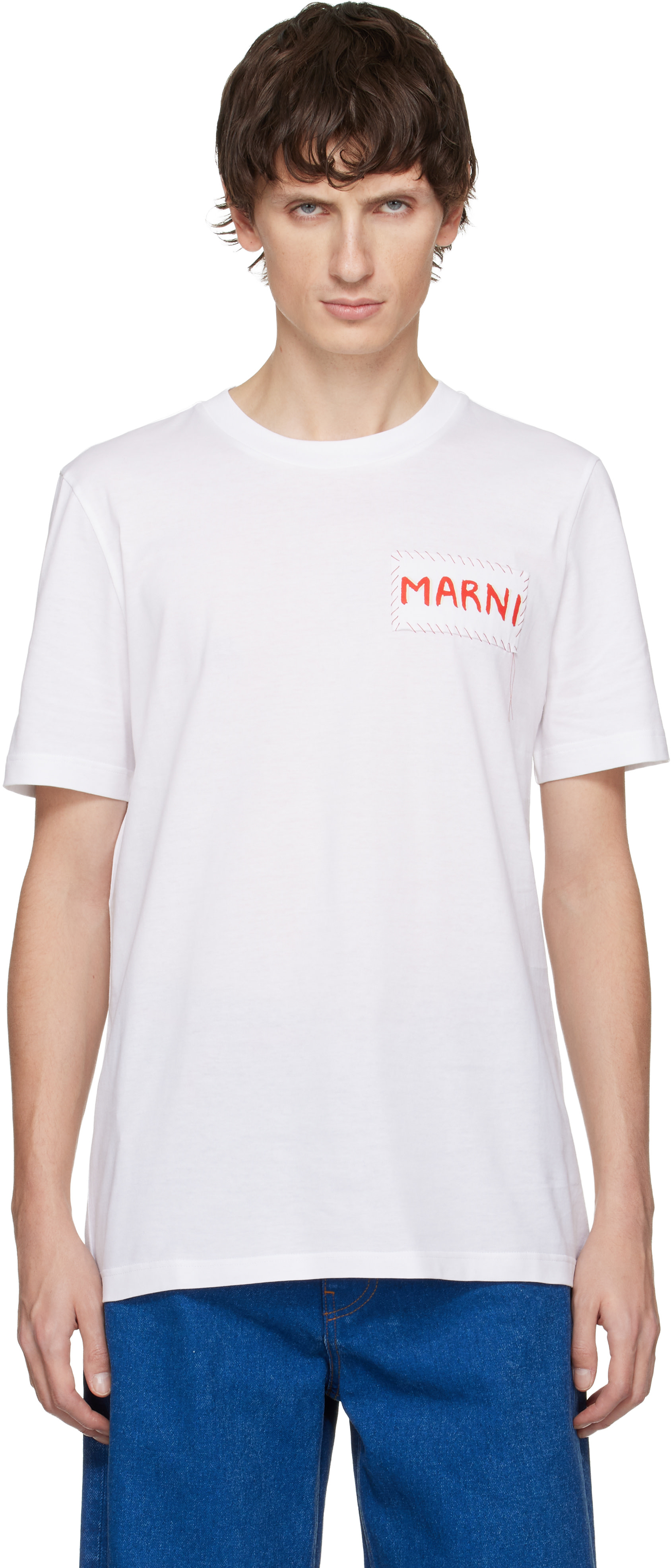 Marni: White Crew Neck T-shirt | SSENSE