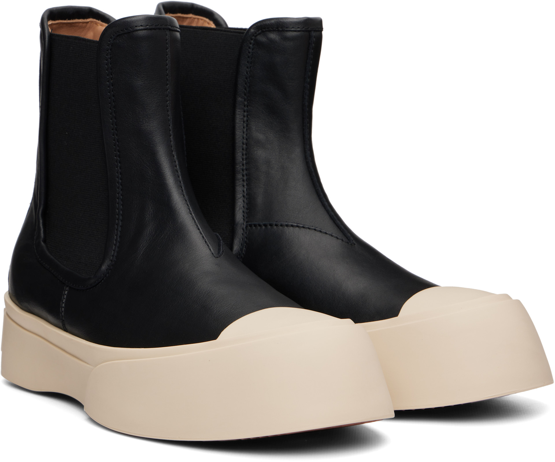 Marni: ブラック ナッパレザー Pablo チェルシーブーツ | SSENSE 日本