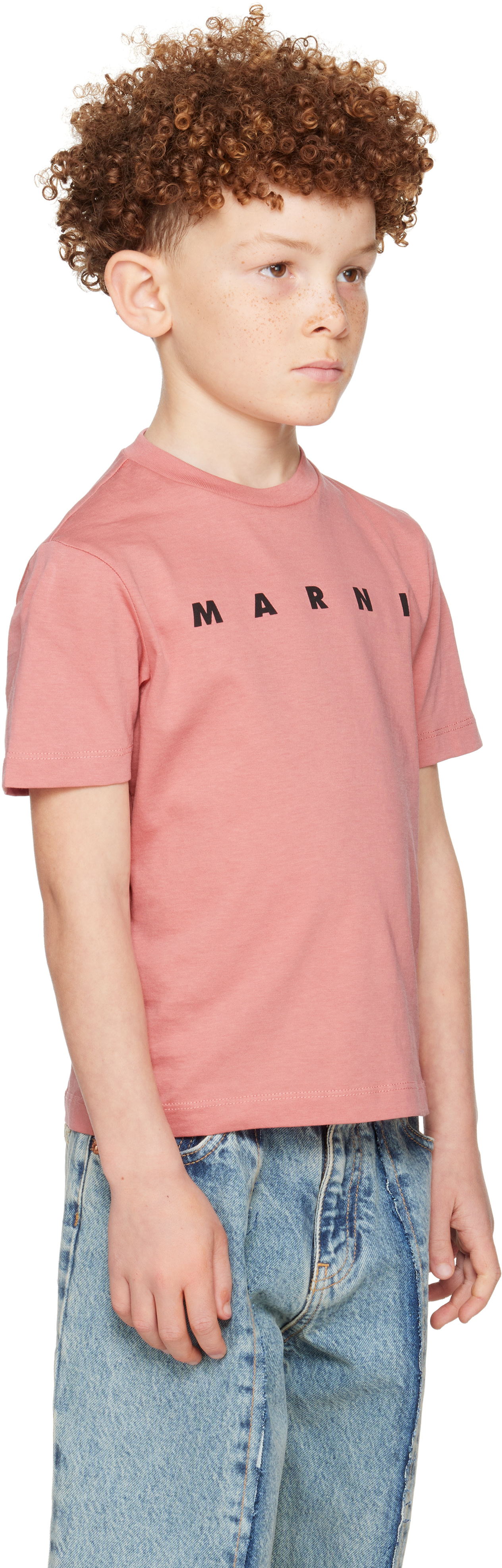 Marni: キッズ｜ピンク ロゴプリント Tシャツ | SSENSE 日本