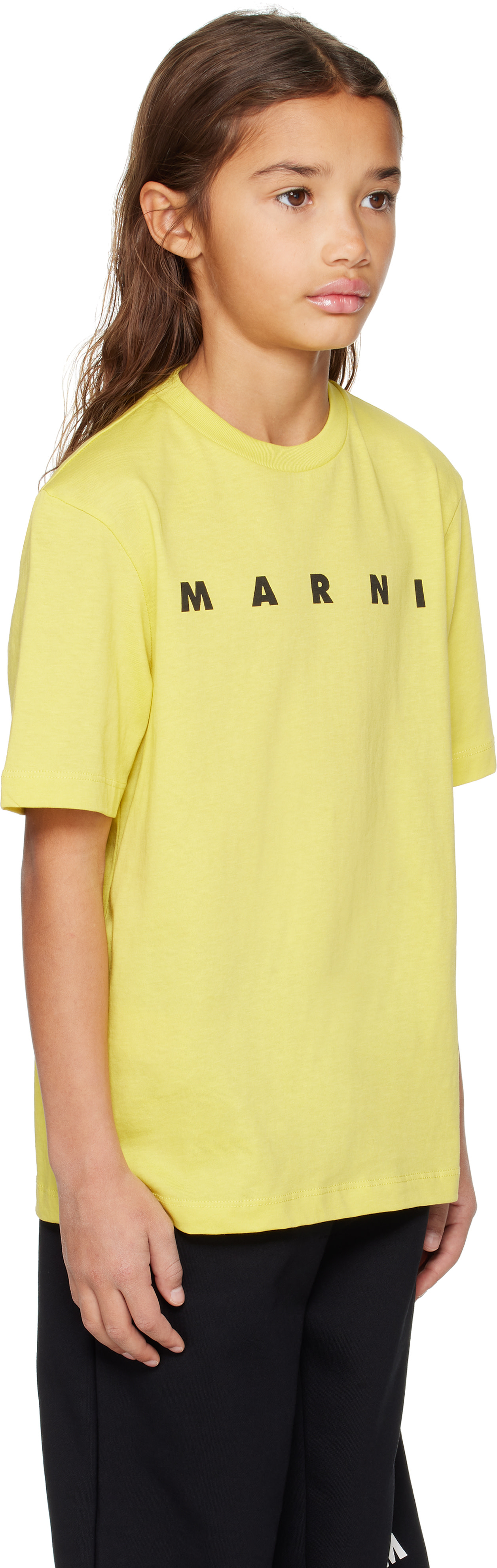 Marni: Kids Yellow Cotton Logo T-shirt | SSENSE
