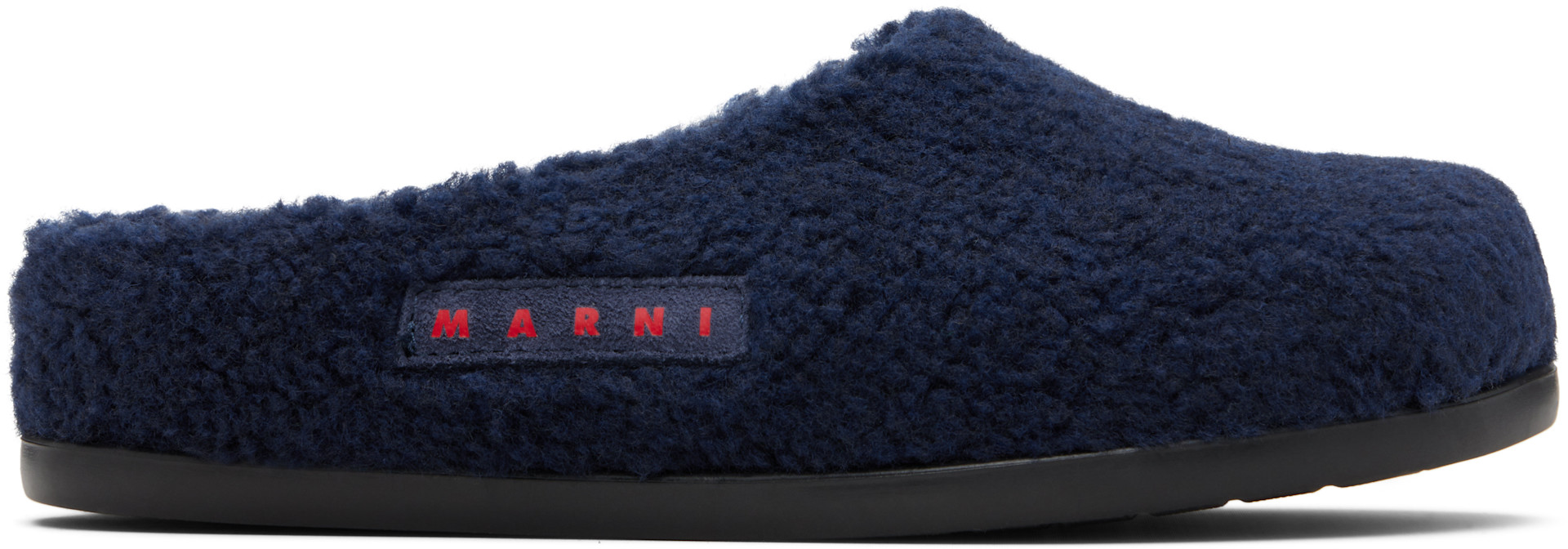 Marni - キッズ|ネイビー ロゴパッチ ミュール