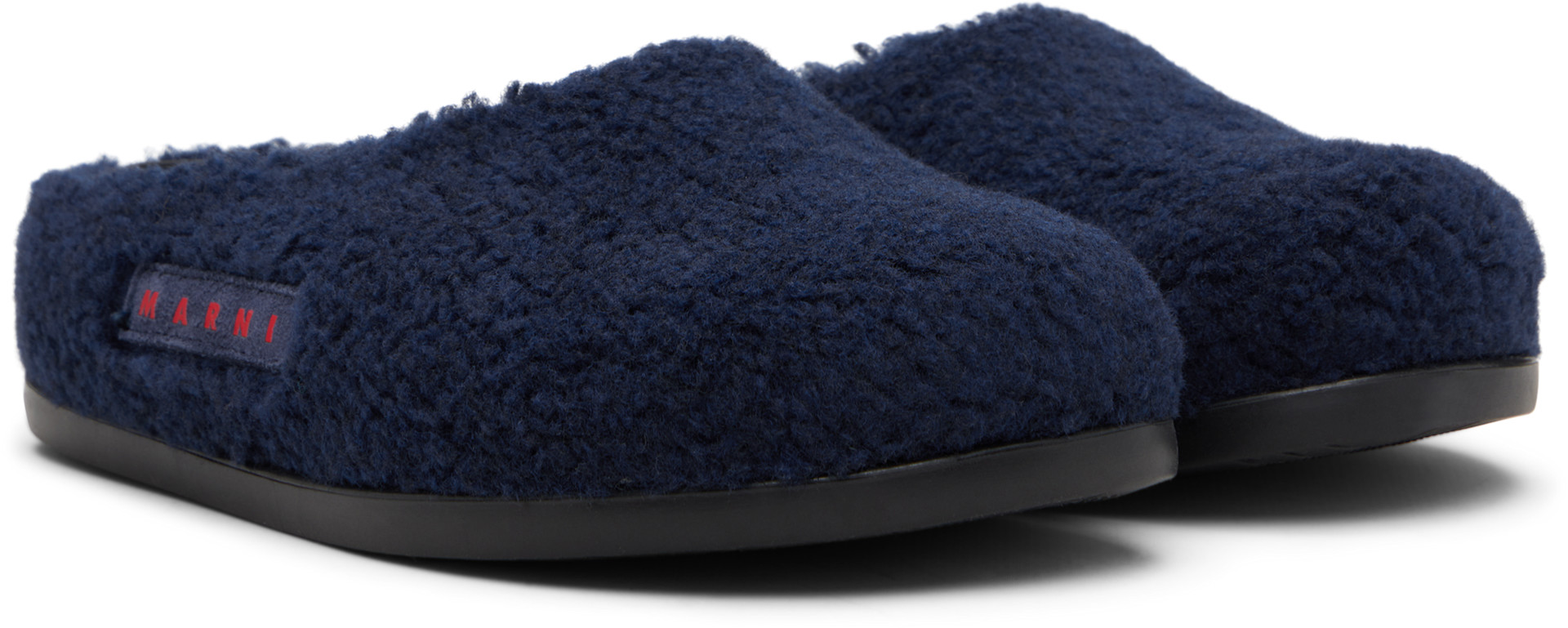 Marni - キッズ|ネイビー ロゴパッチ ミュール