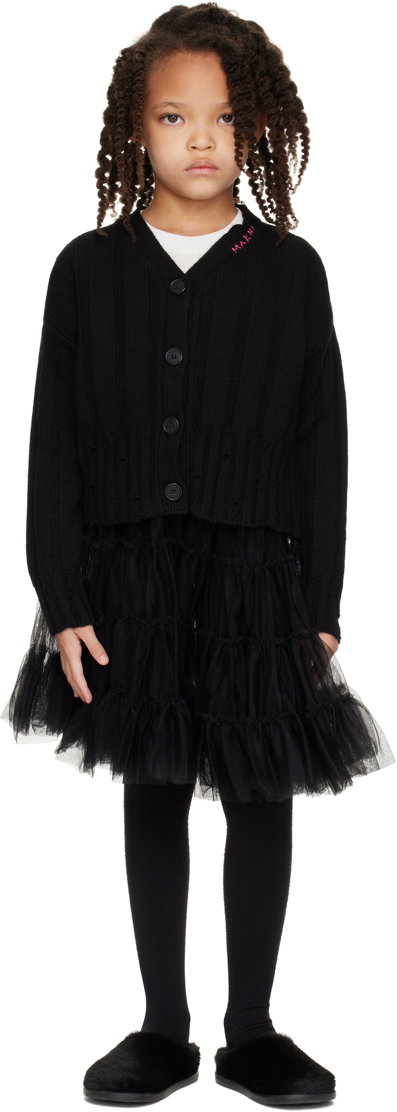Marni - キッズ|ブラック ラッフル スカート