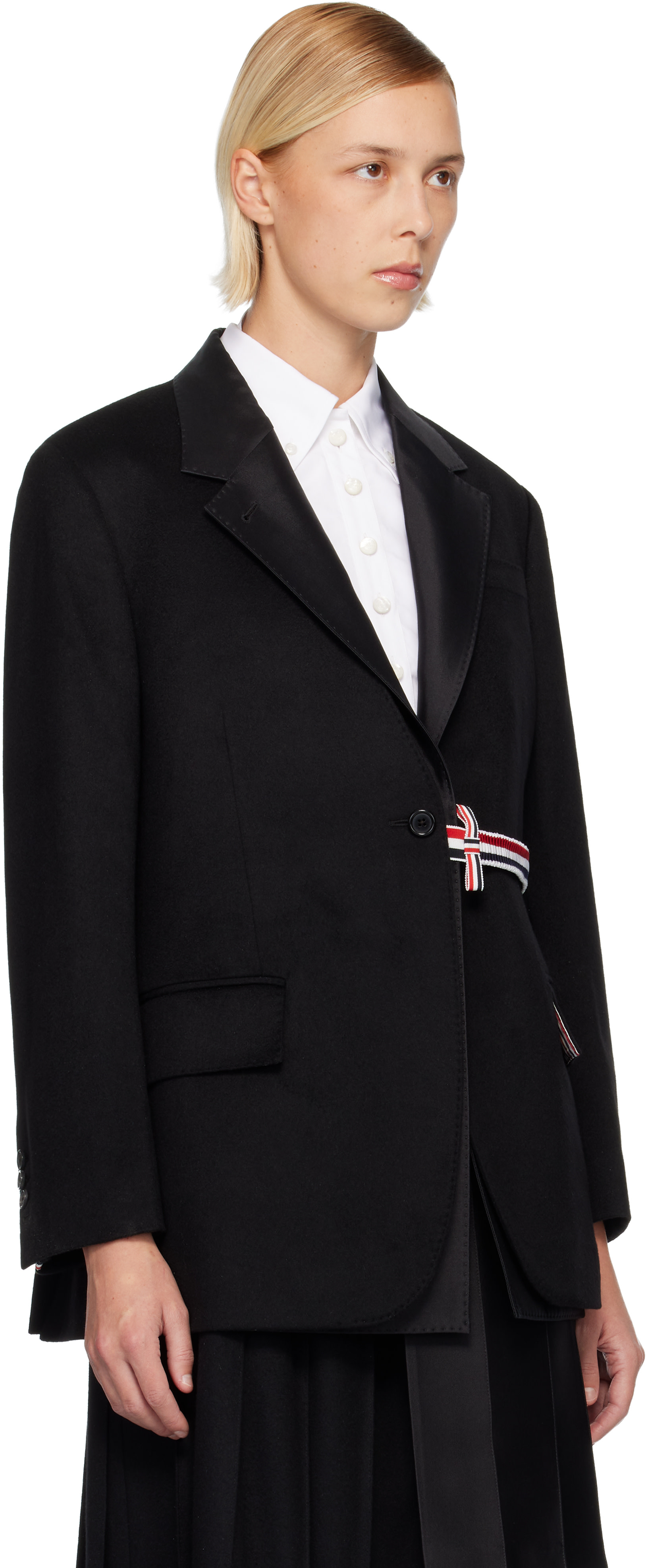 Thom Browne: Black Cashmere Wool 2-In-1 Sport Blazer | SSENSE