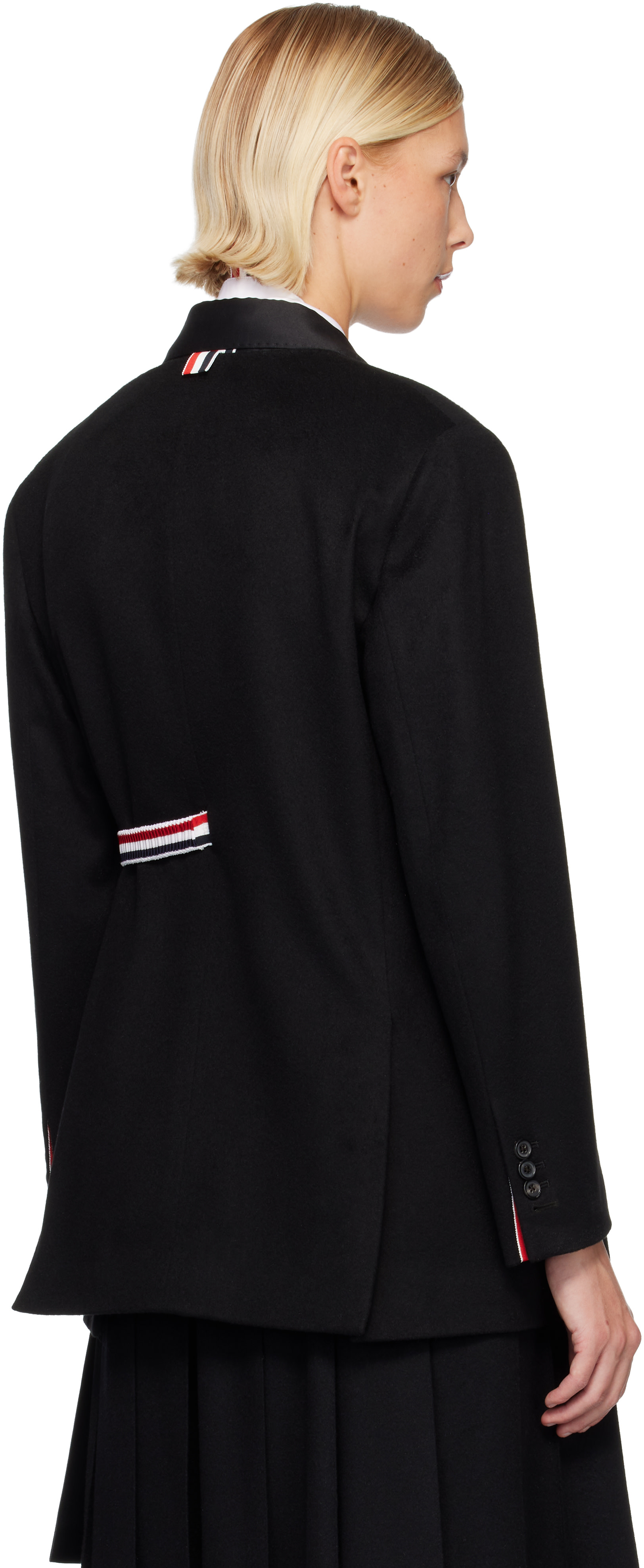 Thom Browne: ブラック カシミヤ ウール 2-In-1 スポーツコート 