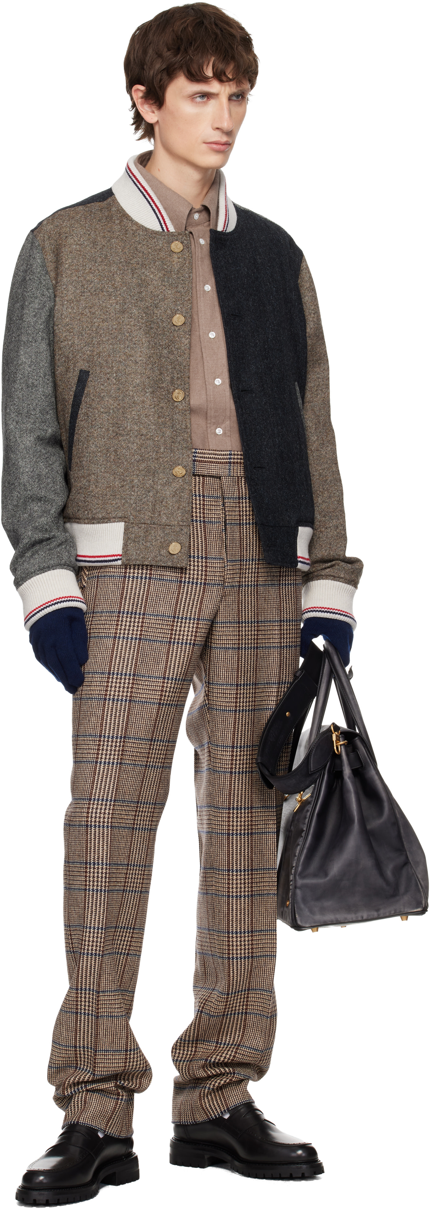 Thom Browne: Multicolor Button Up Bomber Jacket | SSENSE
