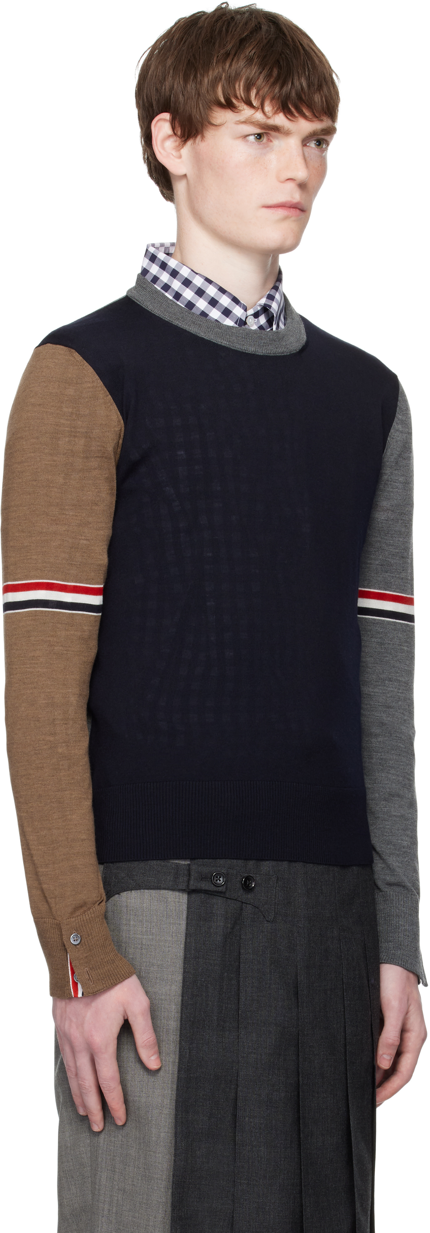 Thom Browne - Pull décontracté multicolore à panneaux